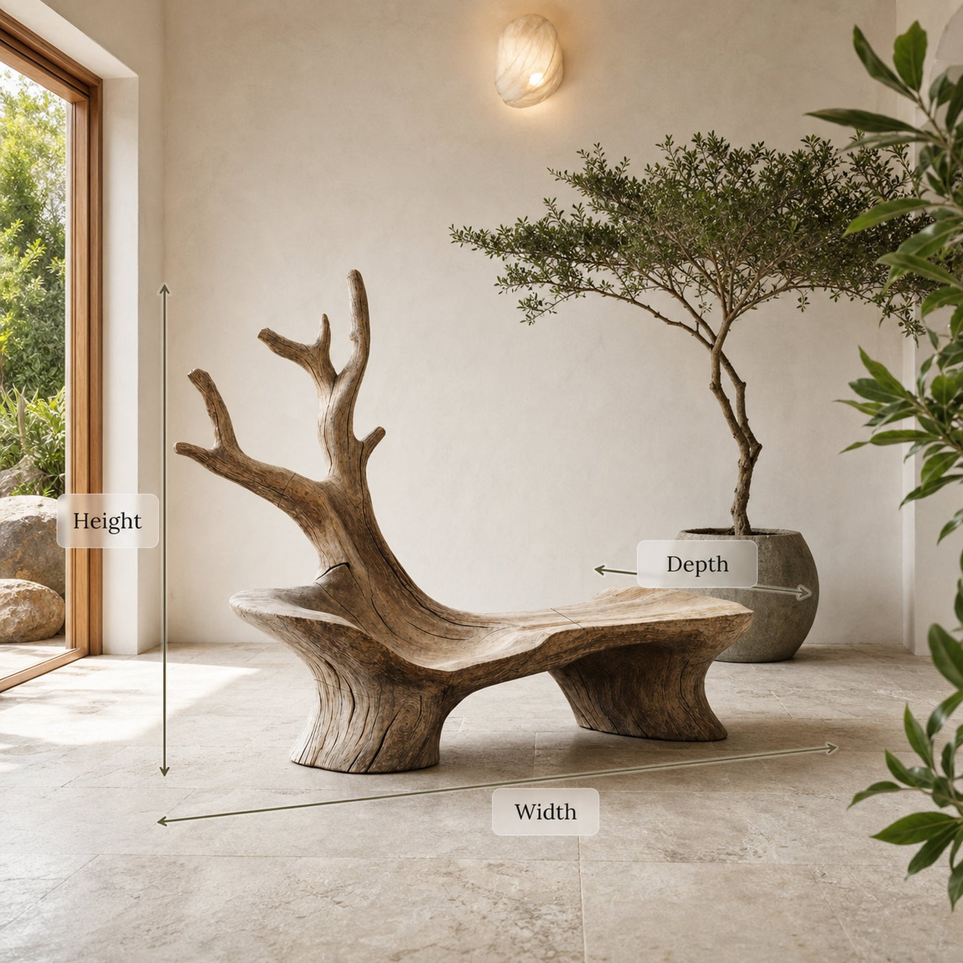 Mid Century Branch Bench Outdoor Seating For Timeless Patio Comfort - product view 8