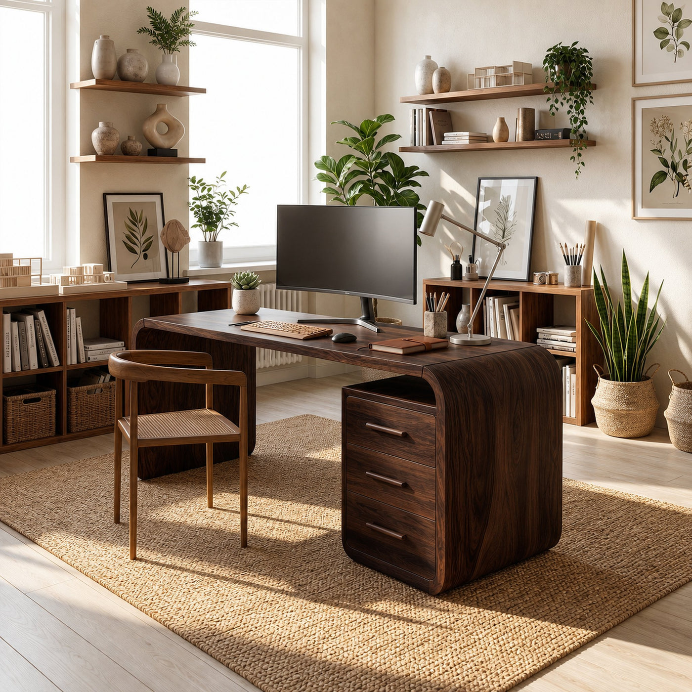 Mid Century Computer Desk For Workspace - product view 6