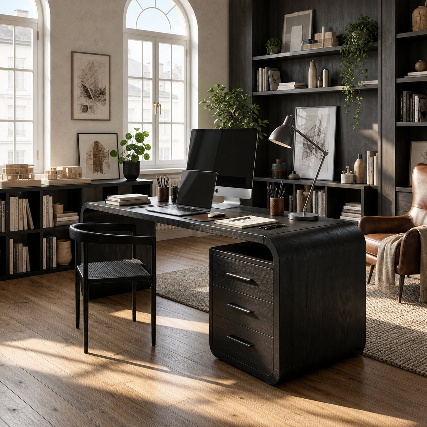 Mid Century Computer Desk For Workspace - product view 7