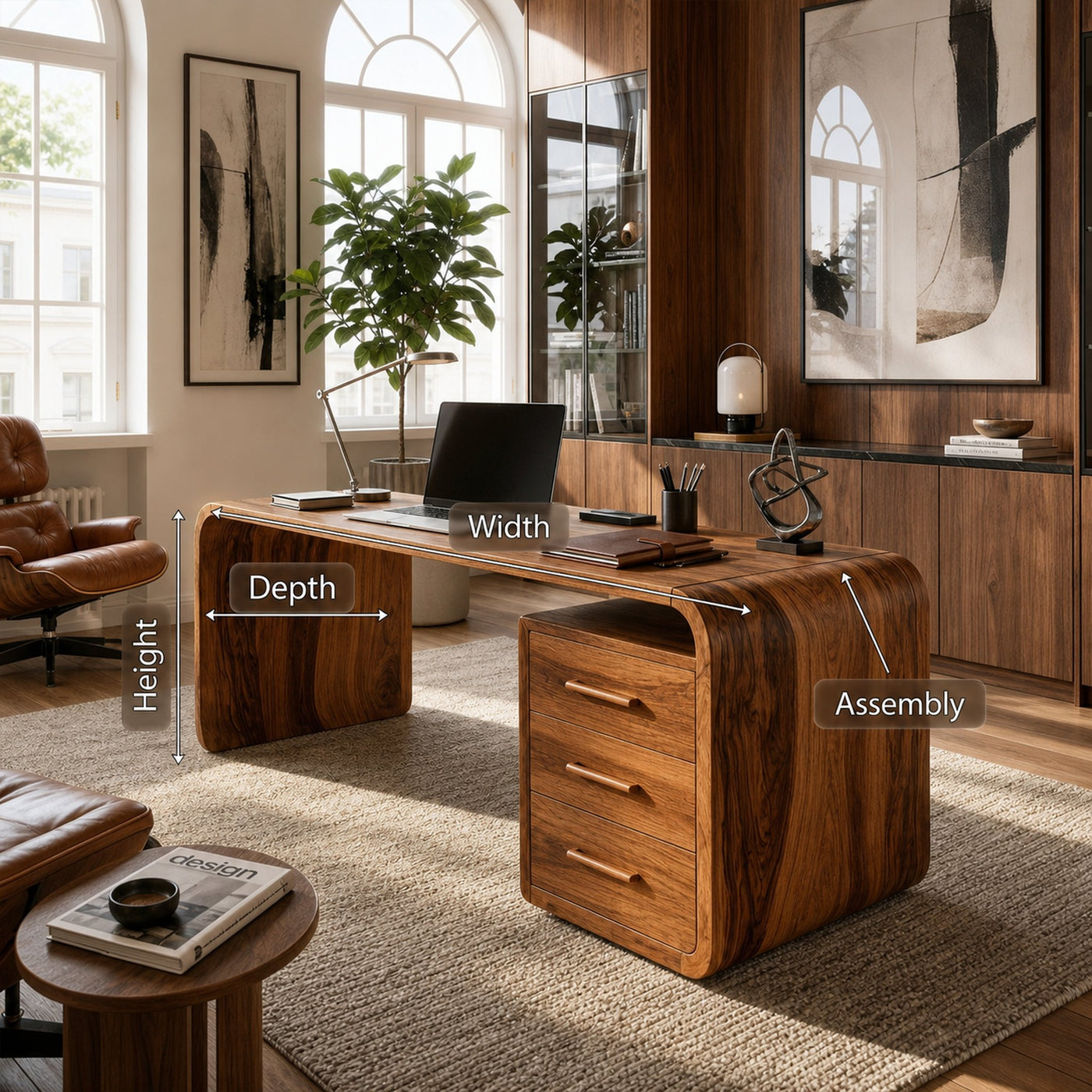 Mid Century Computer Desk For Workspace - product view 8