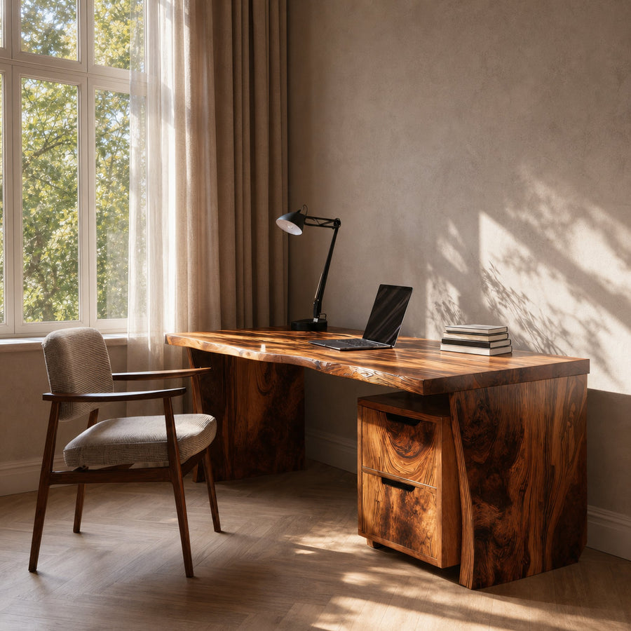 Mid Century Desk Corner Work Desk For Study Area