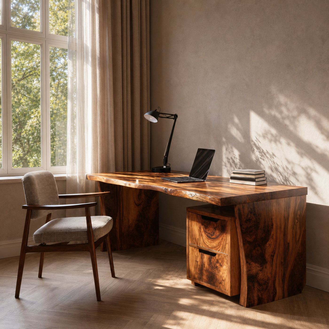 Mid Century Desk Corner Work Desk For Study Area