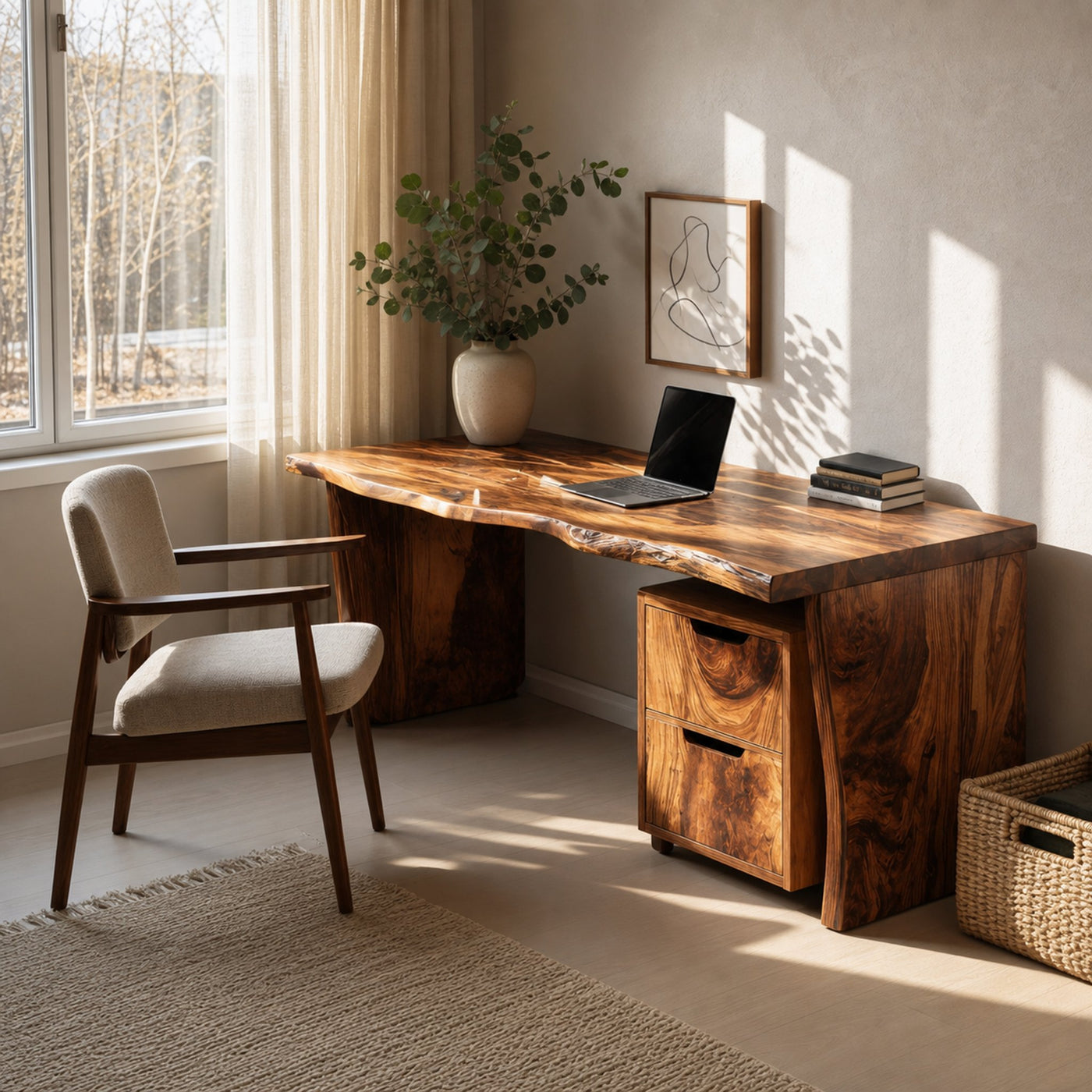 Mid Century Desk Corner Work Desk For Study Area - product view 6