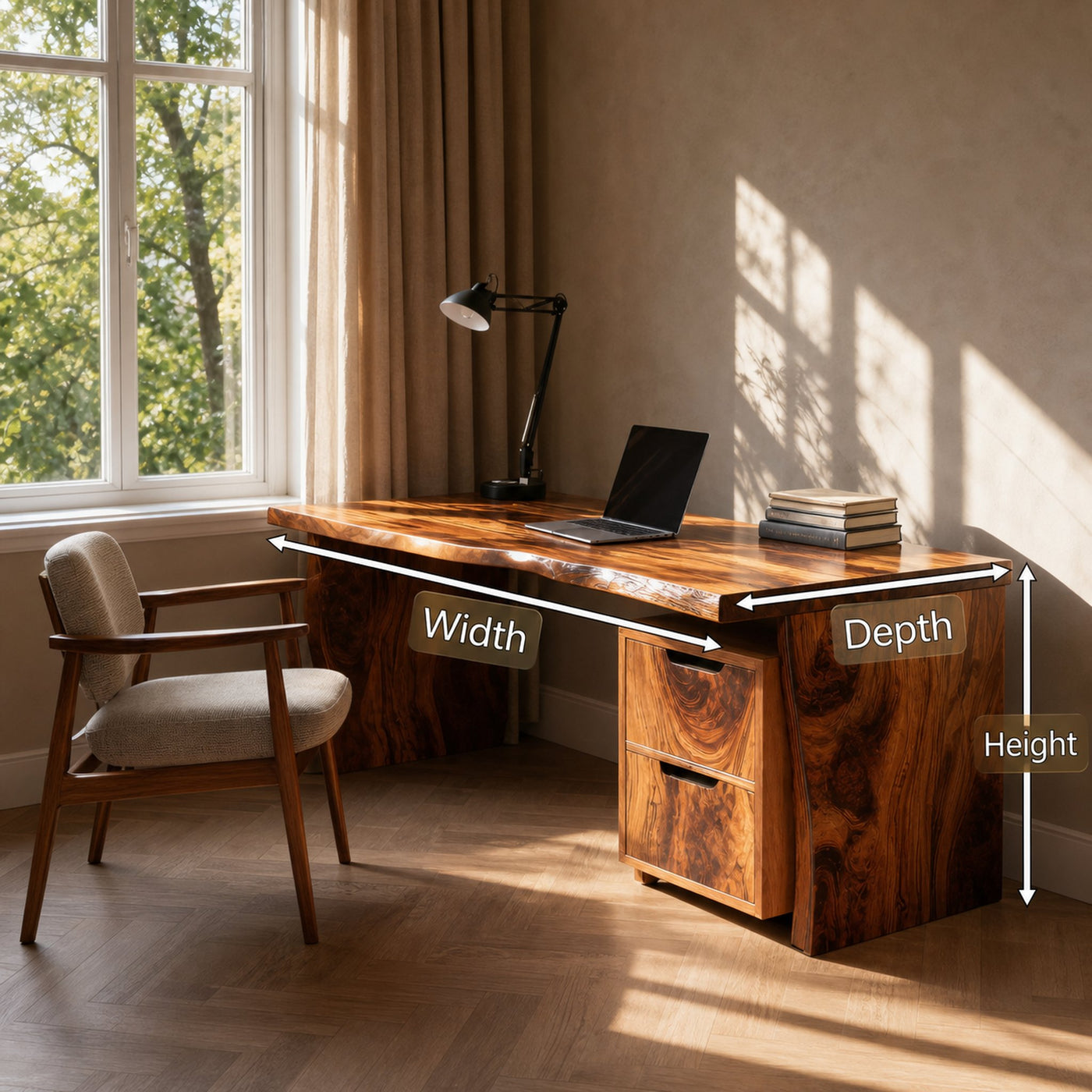 Mid Century Desk Corner Work Desk For Study Area - product view 8