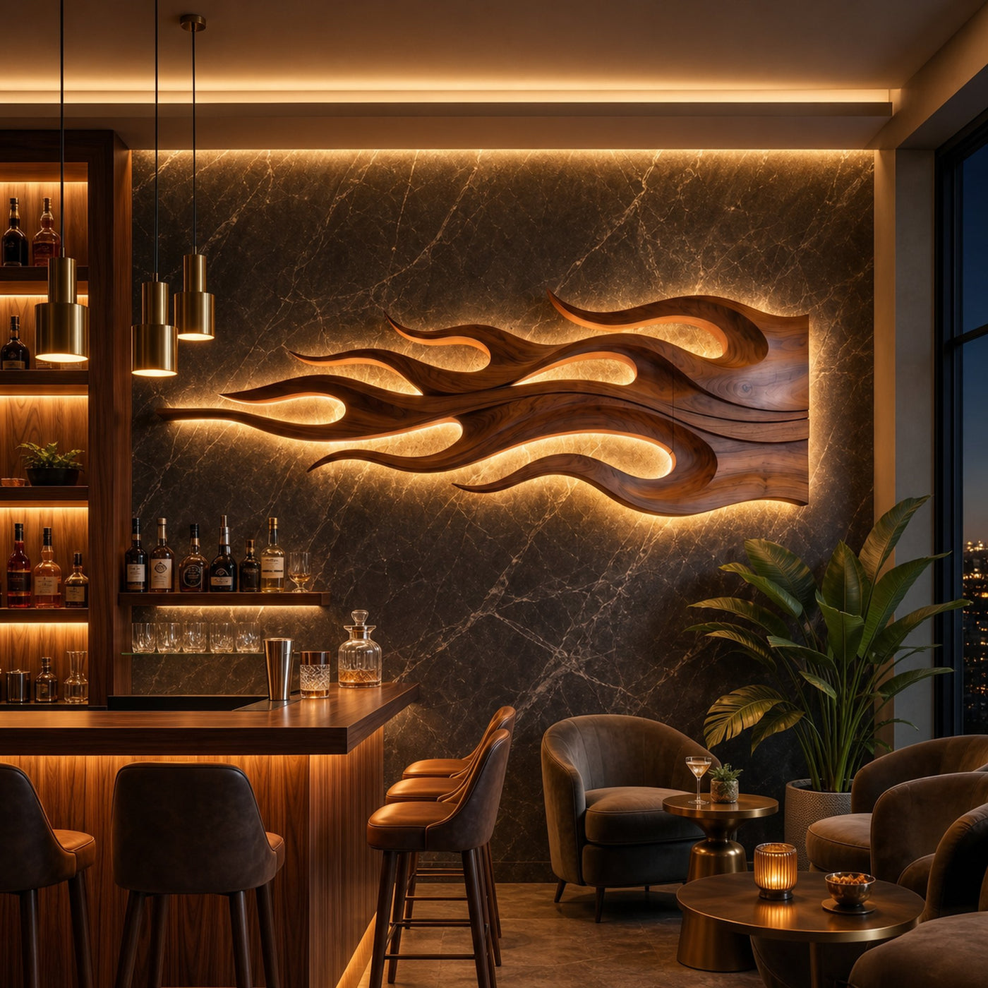 Mid Century Dimensional Wall Decor For Luxury Retreat Interior