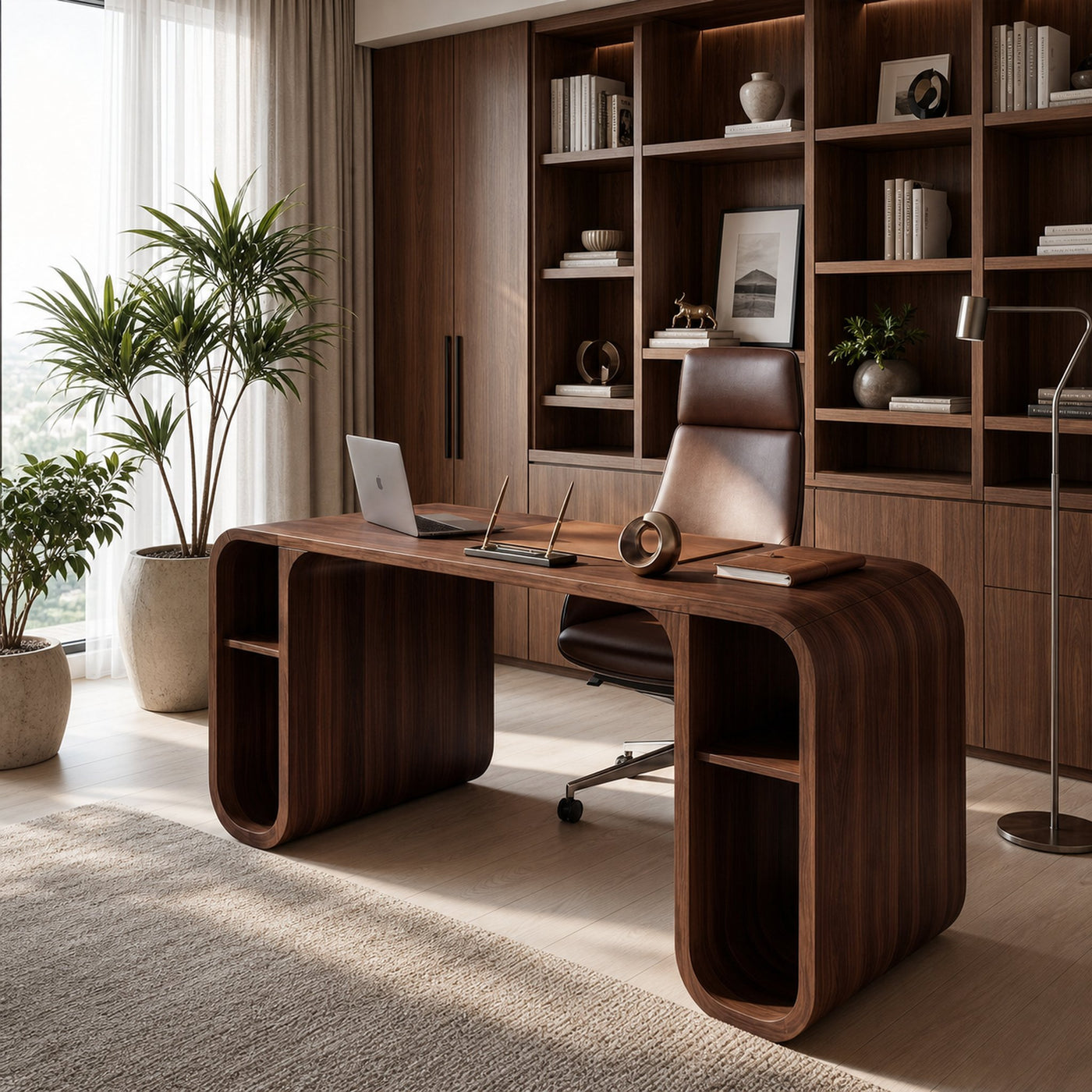 Mid Century Executive Desk For Home Office - product view 6