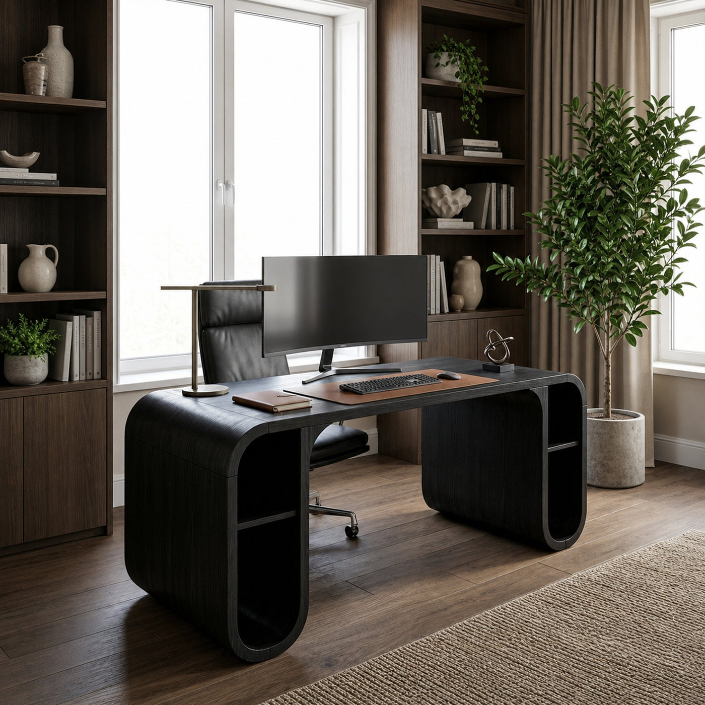 Mid Century Executive Desk For Home Office - product view 7