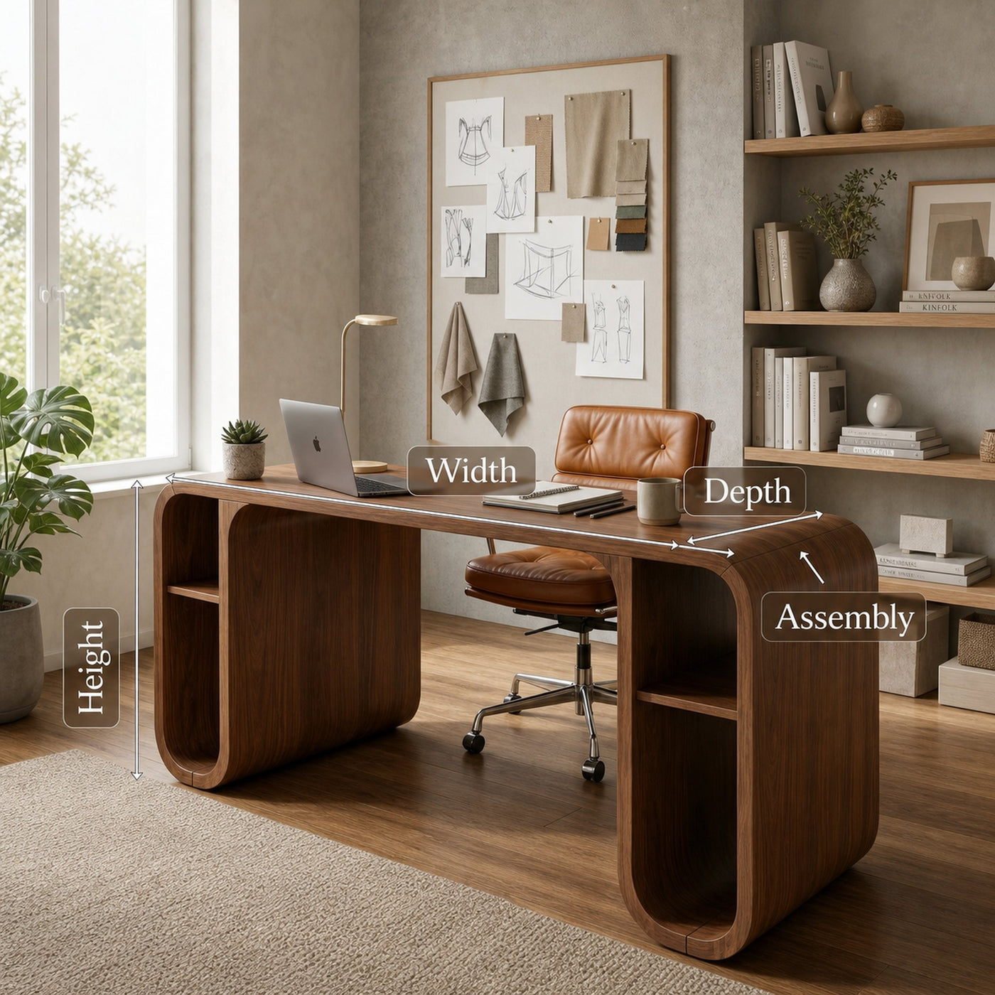 Mid Century Executive Desk For Home Office - product view 8