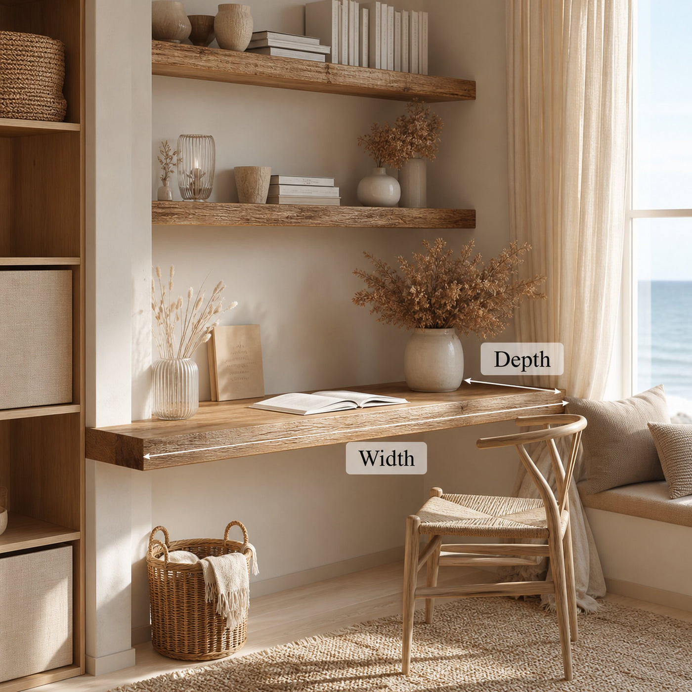 Mid Century Floating Desk Modern Living Room - product view 6