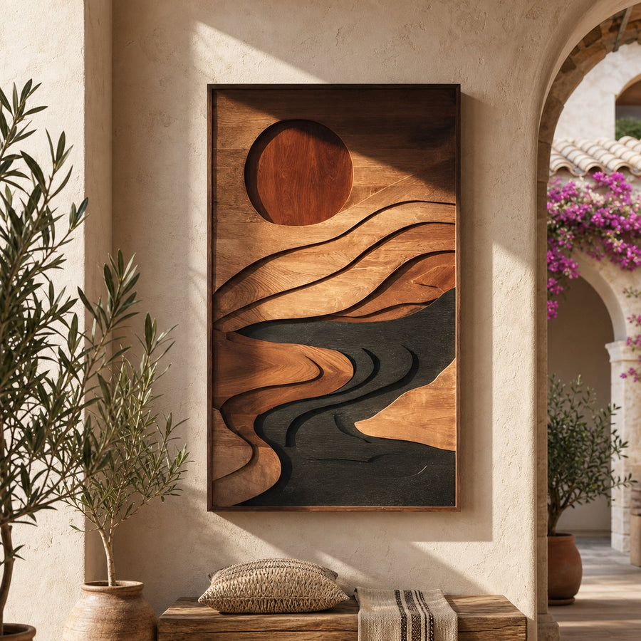 Mid Century Flowing Wall Decor For Entryway Accent