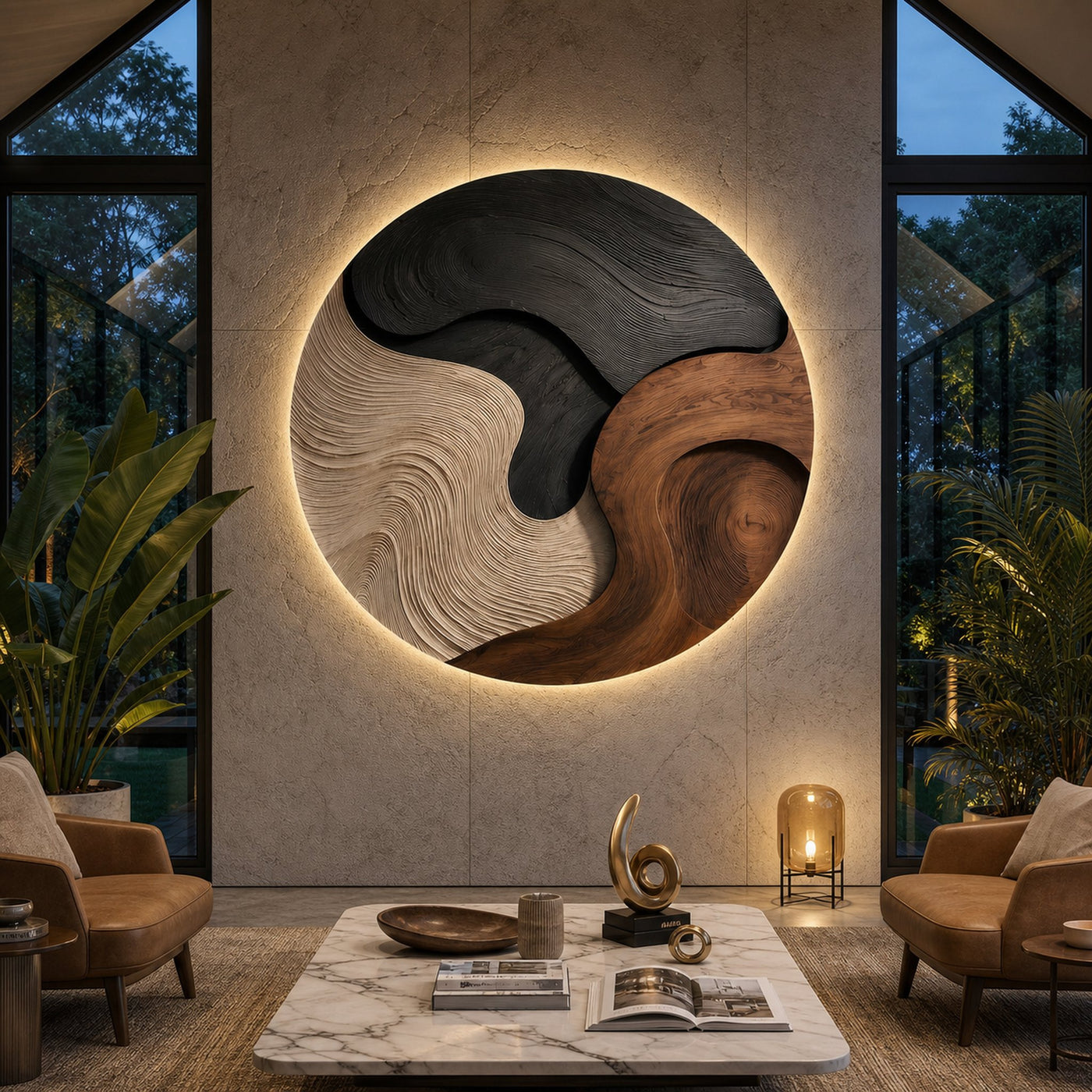 Mid Century Flowing Wall Decor For Vacation Home Interior