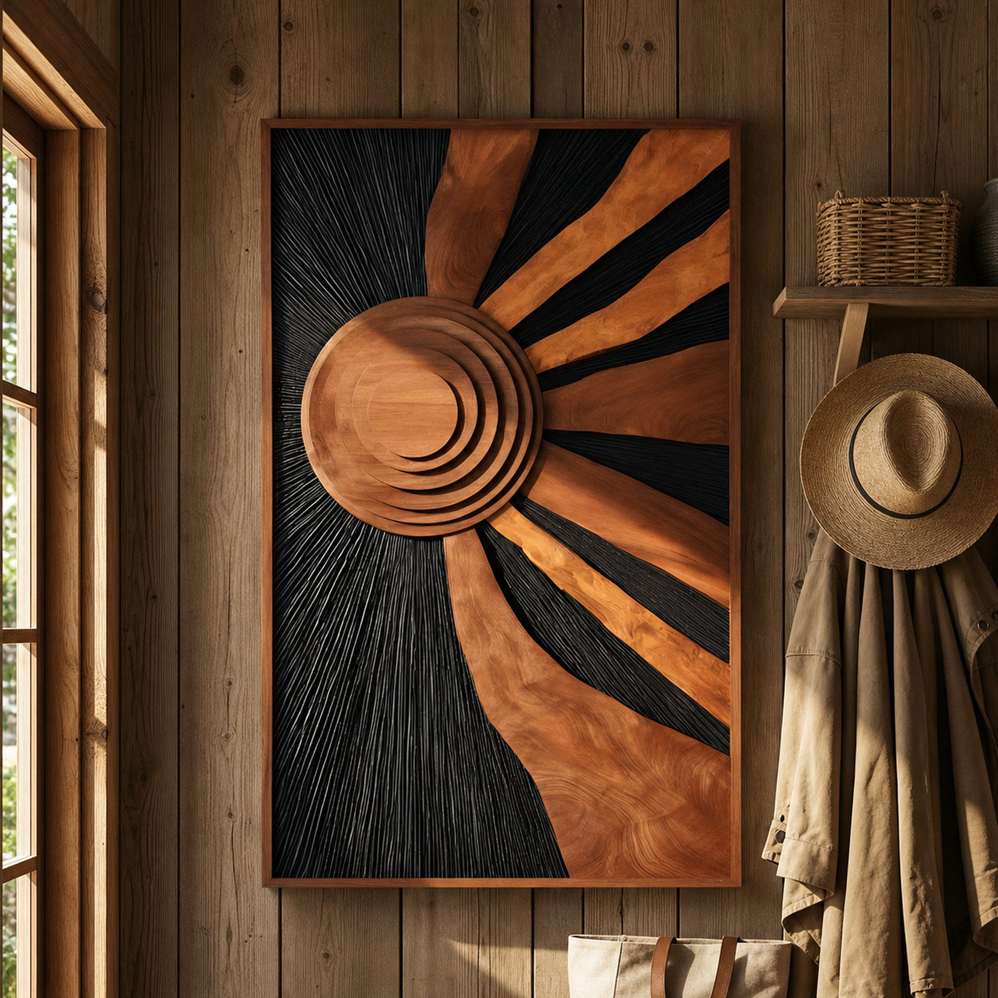 Mid Century Flowing Wall Sculpture For Dining Area Decor