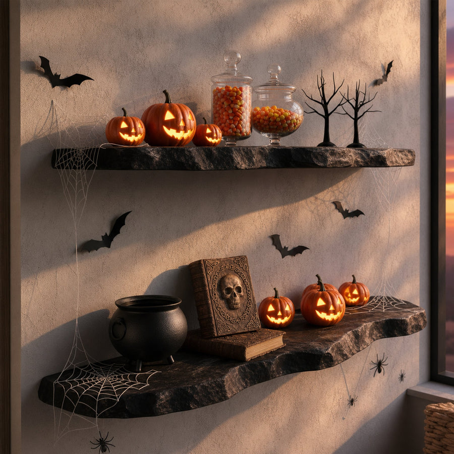 Mid Century Halloween Floating Shelf Minimalist Home Accent