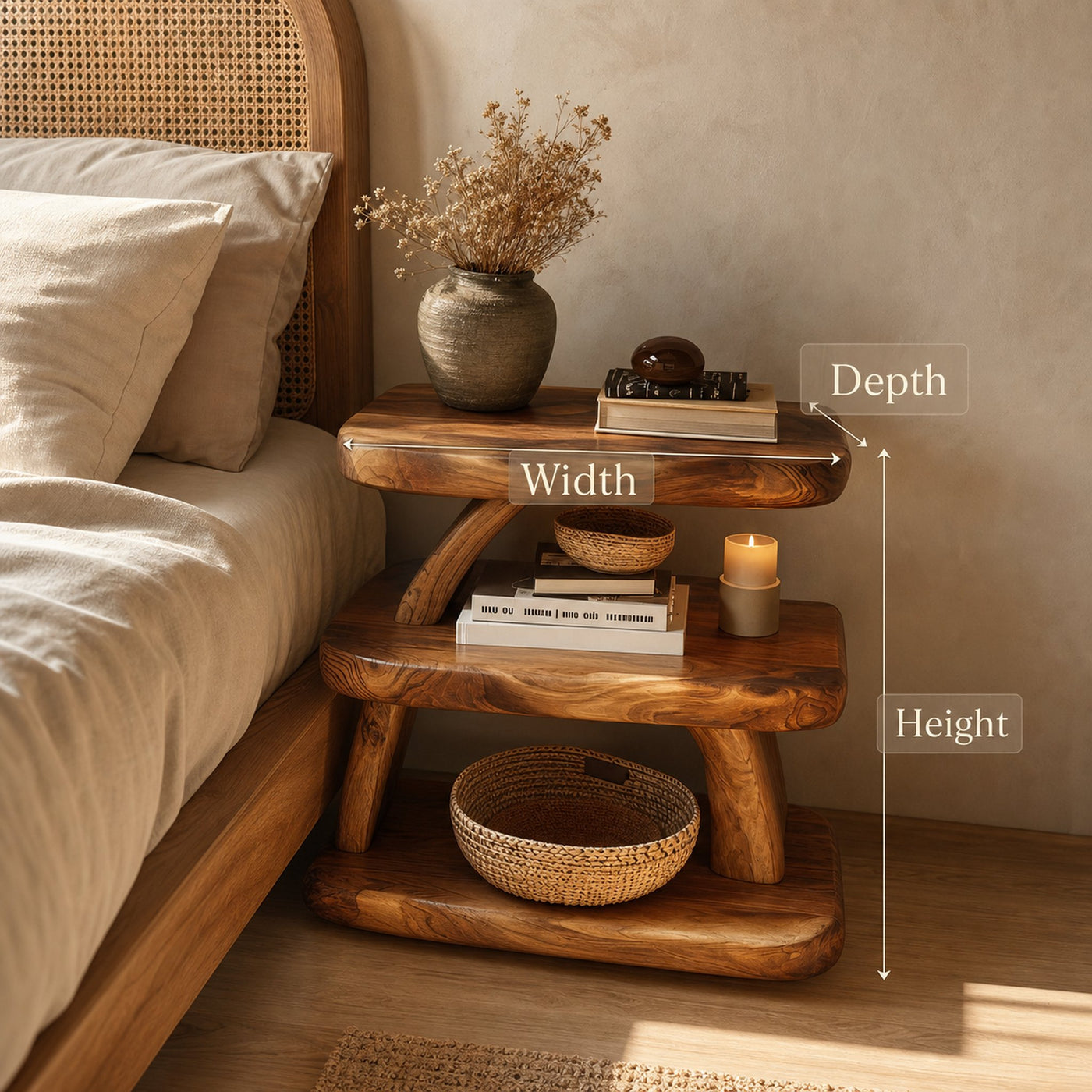 Mid Century Handcrafted Wooden Side Table For Furniture Decor - product view 6