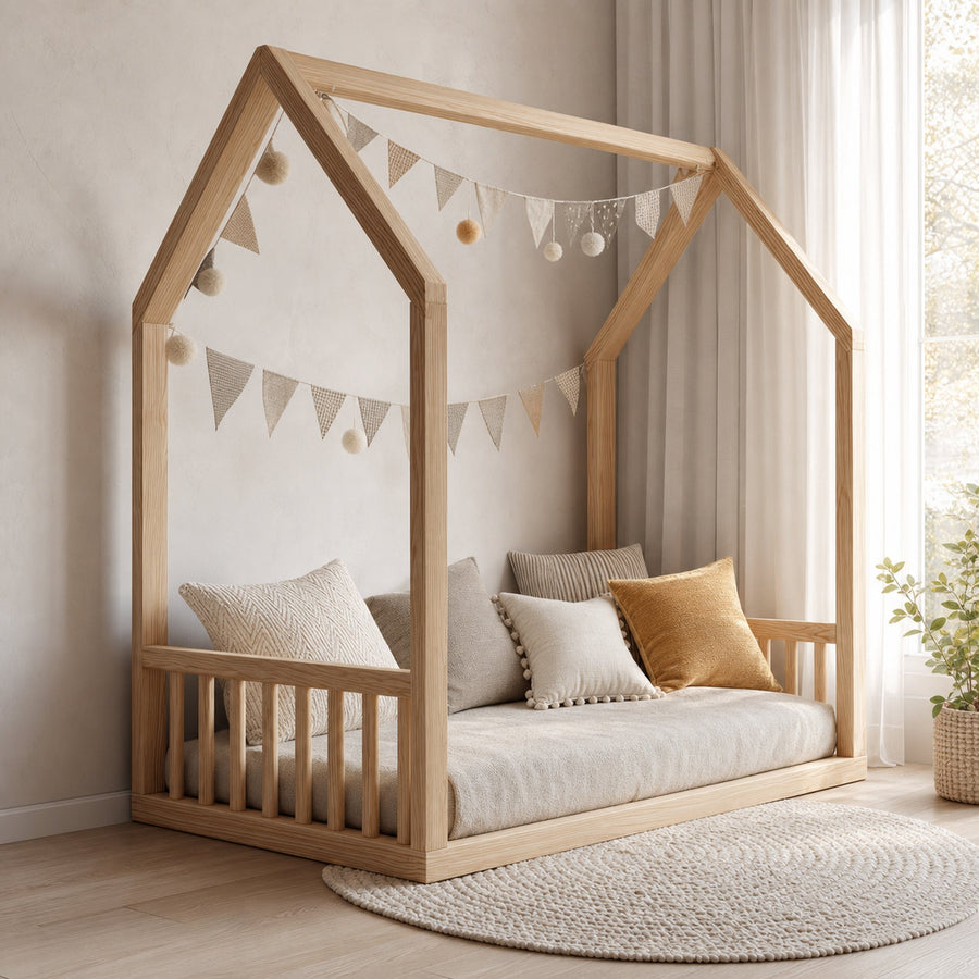 Mid Century House Bed Toddler Bedroom