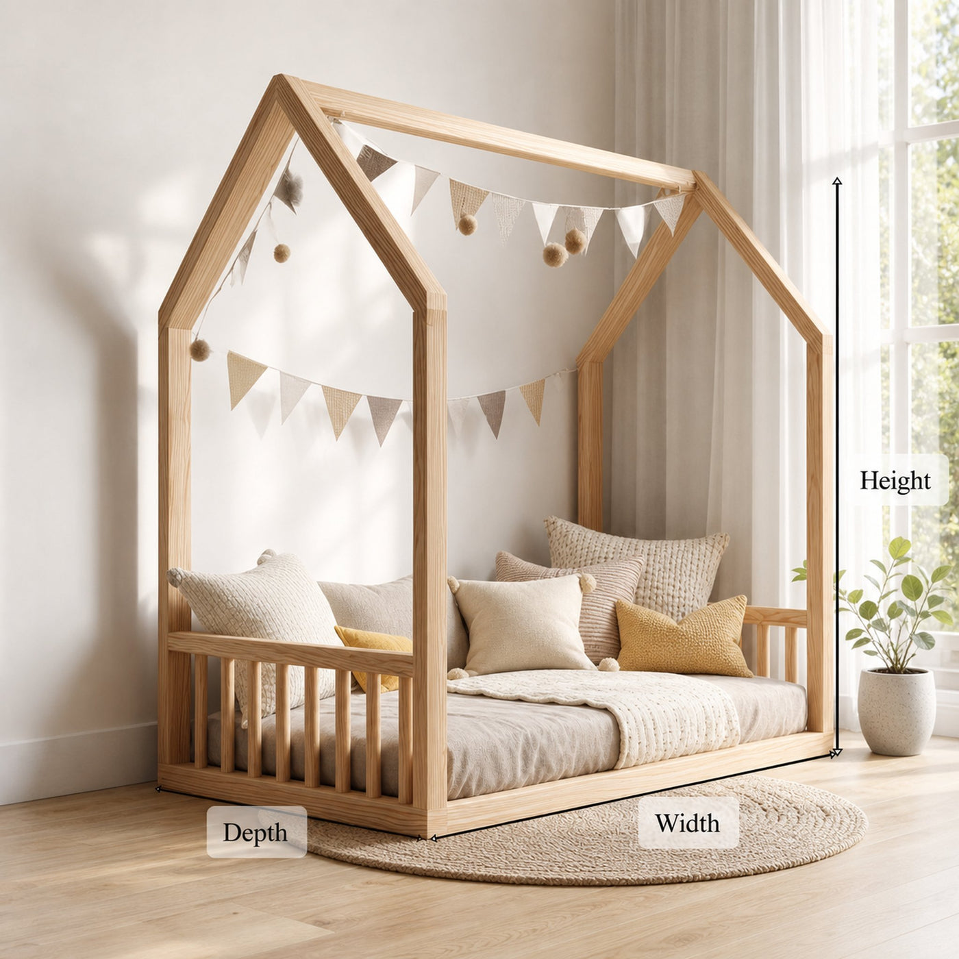 Mid Century House Bed Toddler Bedroom - product view 6