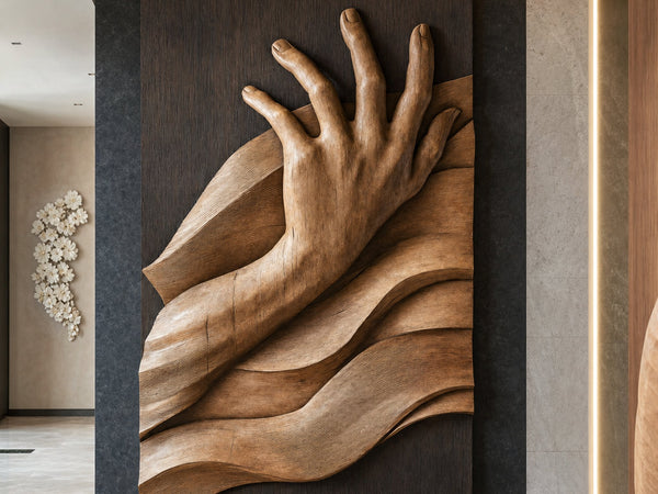 Mid Century Large Sculpture Wall For Bedroom Wall Decor