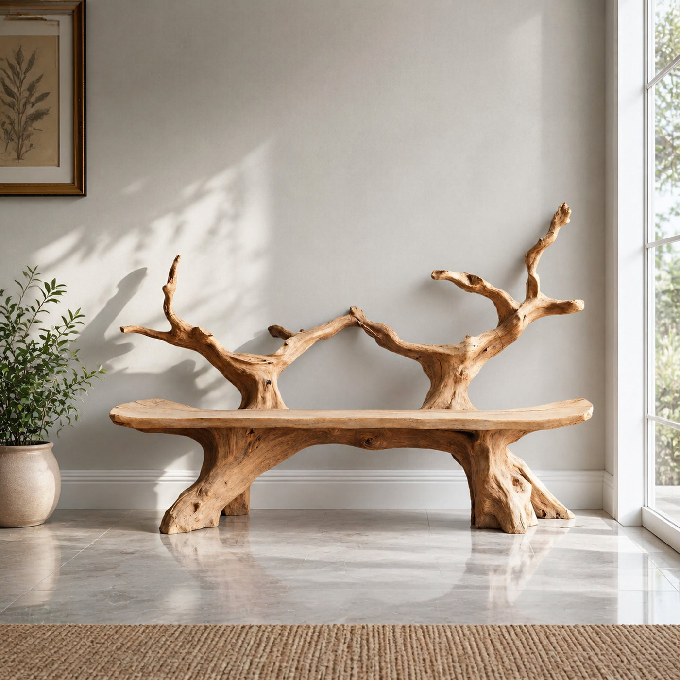 Mid Century Live Edge Bench For Elegant Patio - product view 6