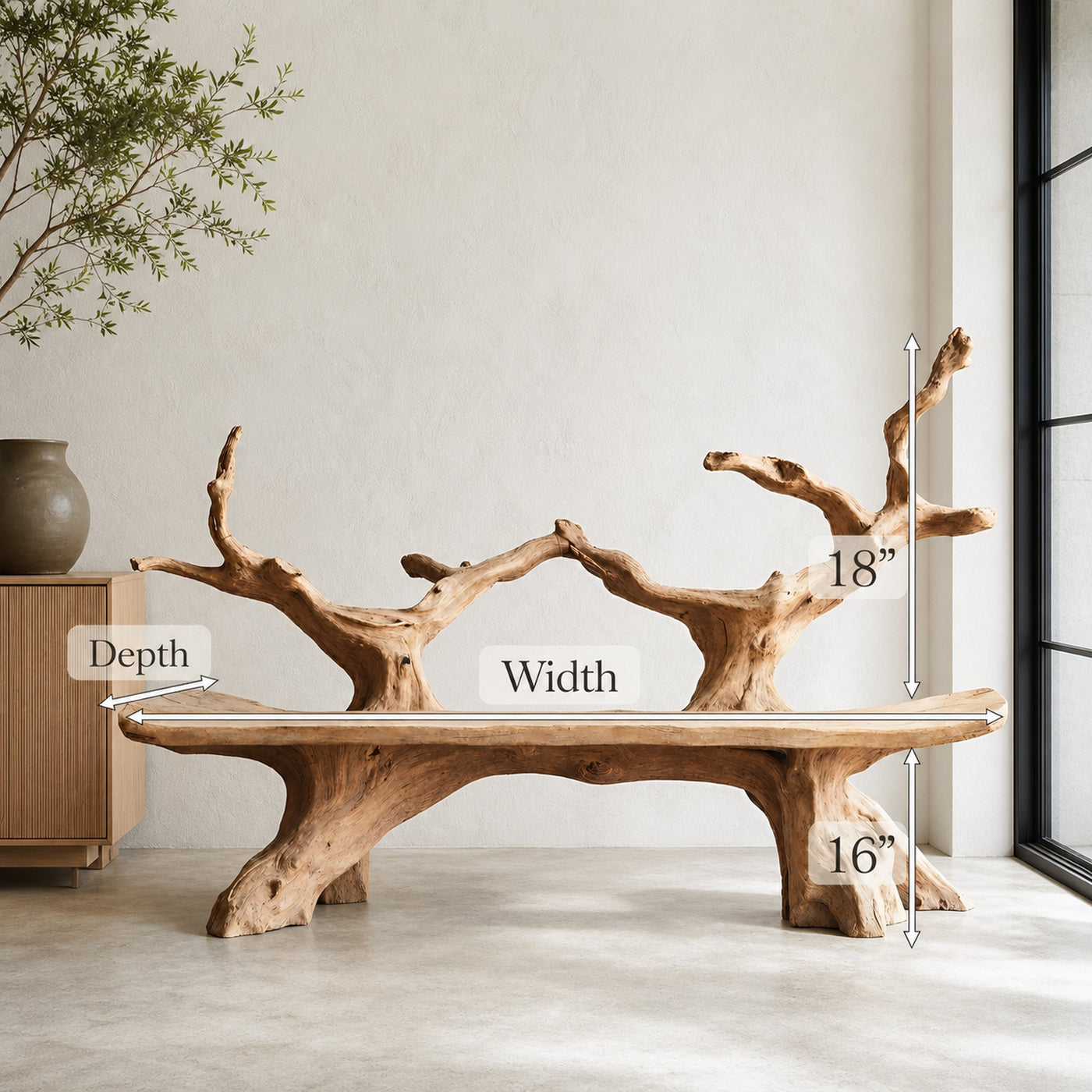 Mid Century Live Edge Bench For Elegant Patio - product view 8