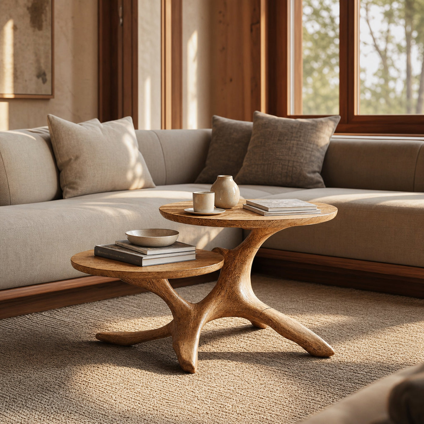 Mid Century Live Edge End Table Entryway Design - product view 6