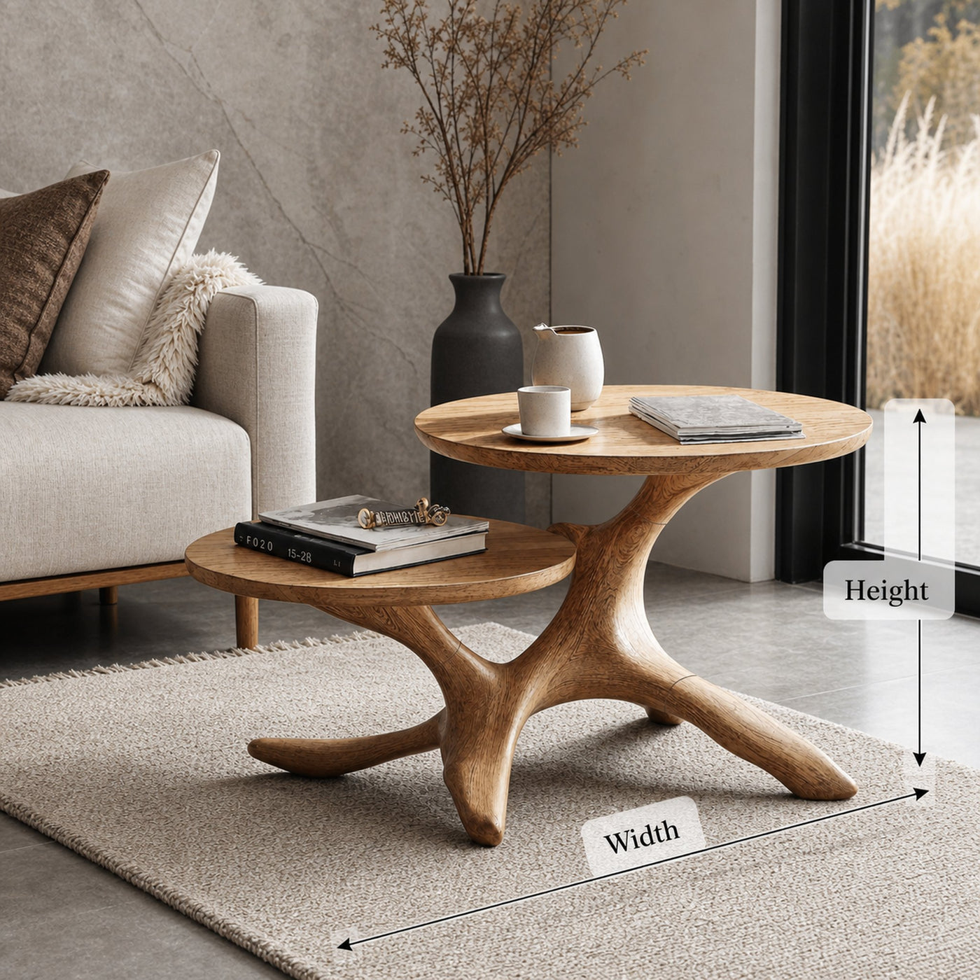 Mid Century Live Edge End Table Entryway Design - product view 8
