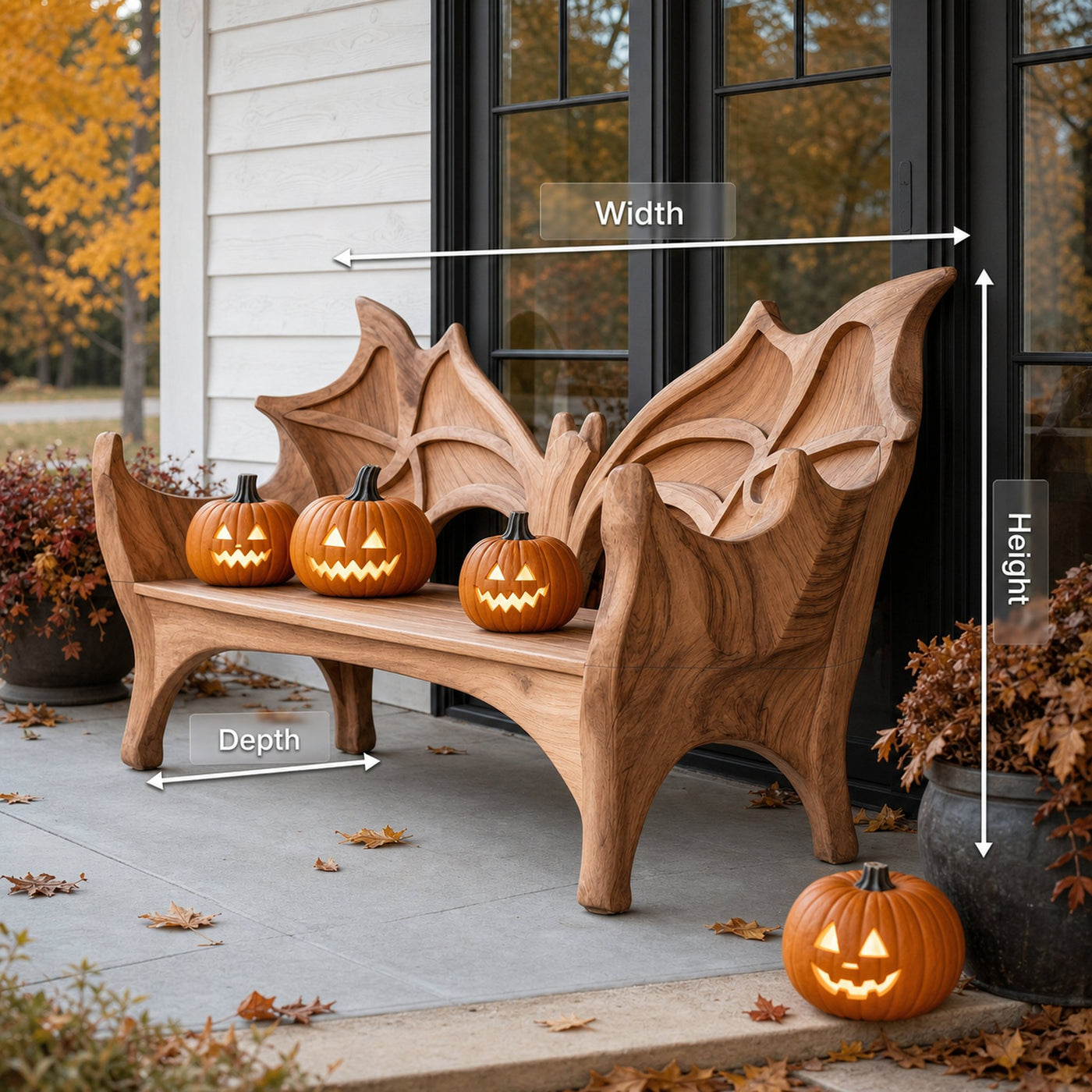 Mid Century Live Edge Outdoor Bench For Patio And Garden Design - product view 8