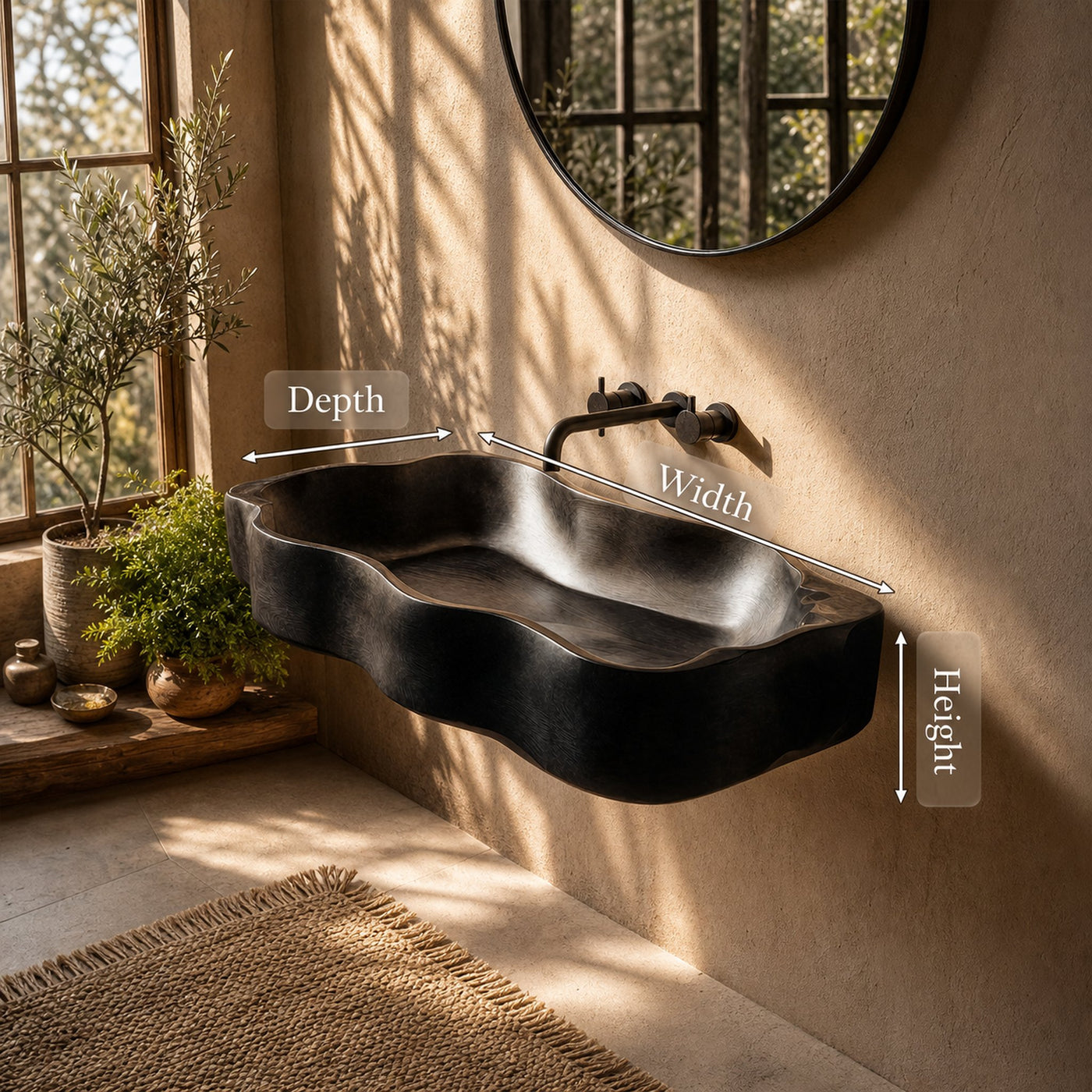 Mid Century Live Edge Wood Vanity Sink For Premium Bathroom Decor - product view 8