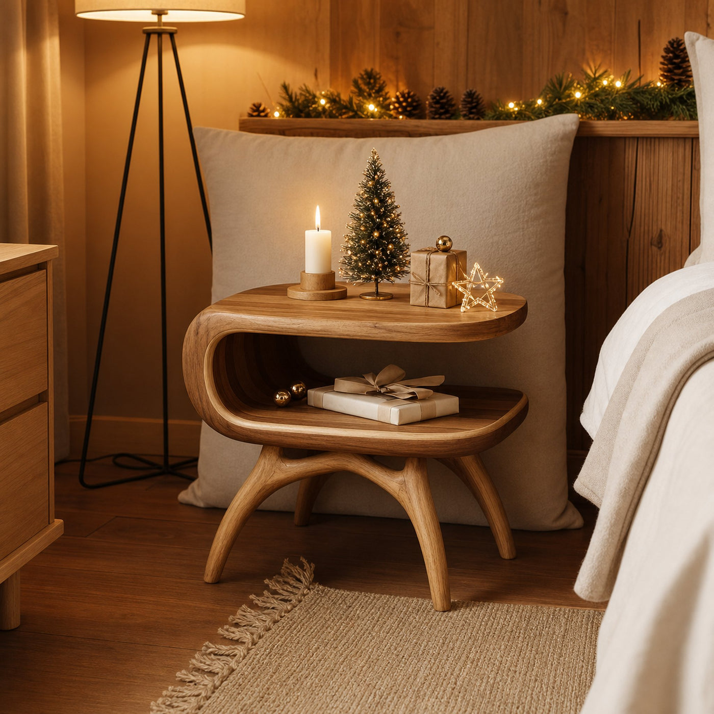 Mid Century Modern Bedside Table For Bedroom And Interior Decor