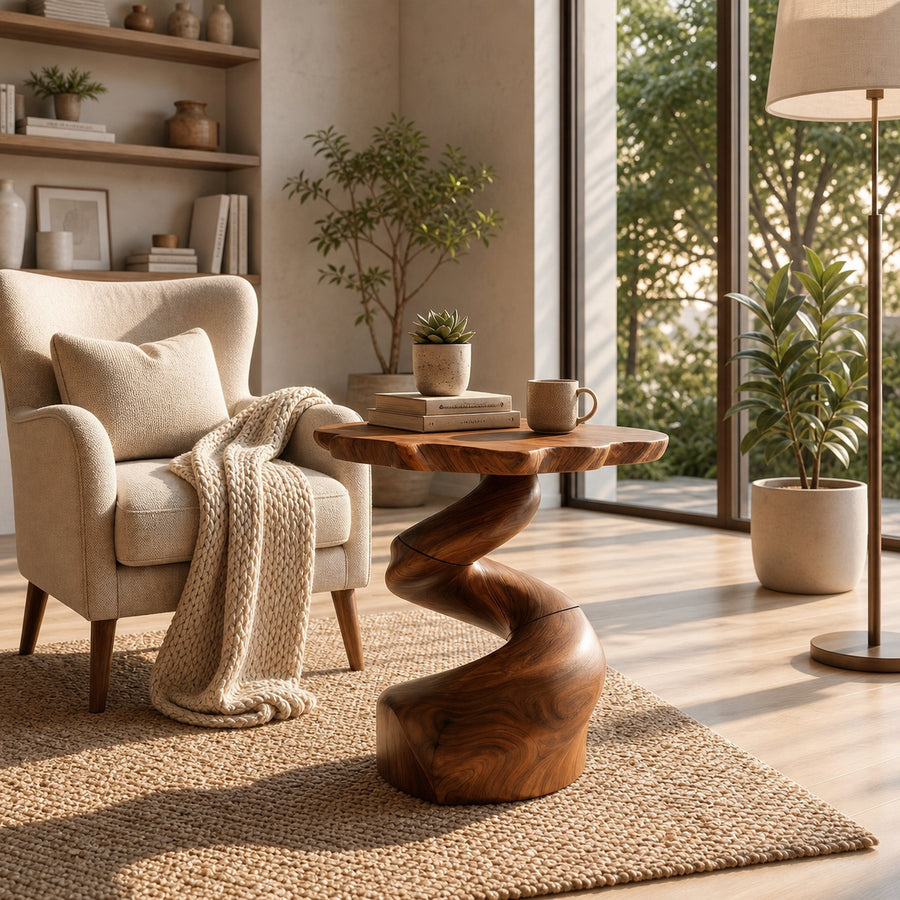 Mid Century Modern Side Table For Apartment