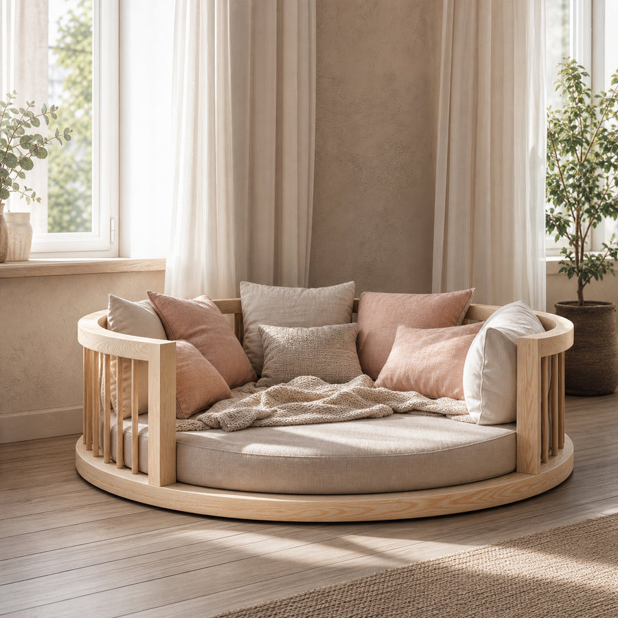 Mid Century Nursery Round Daybed Bedroom