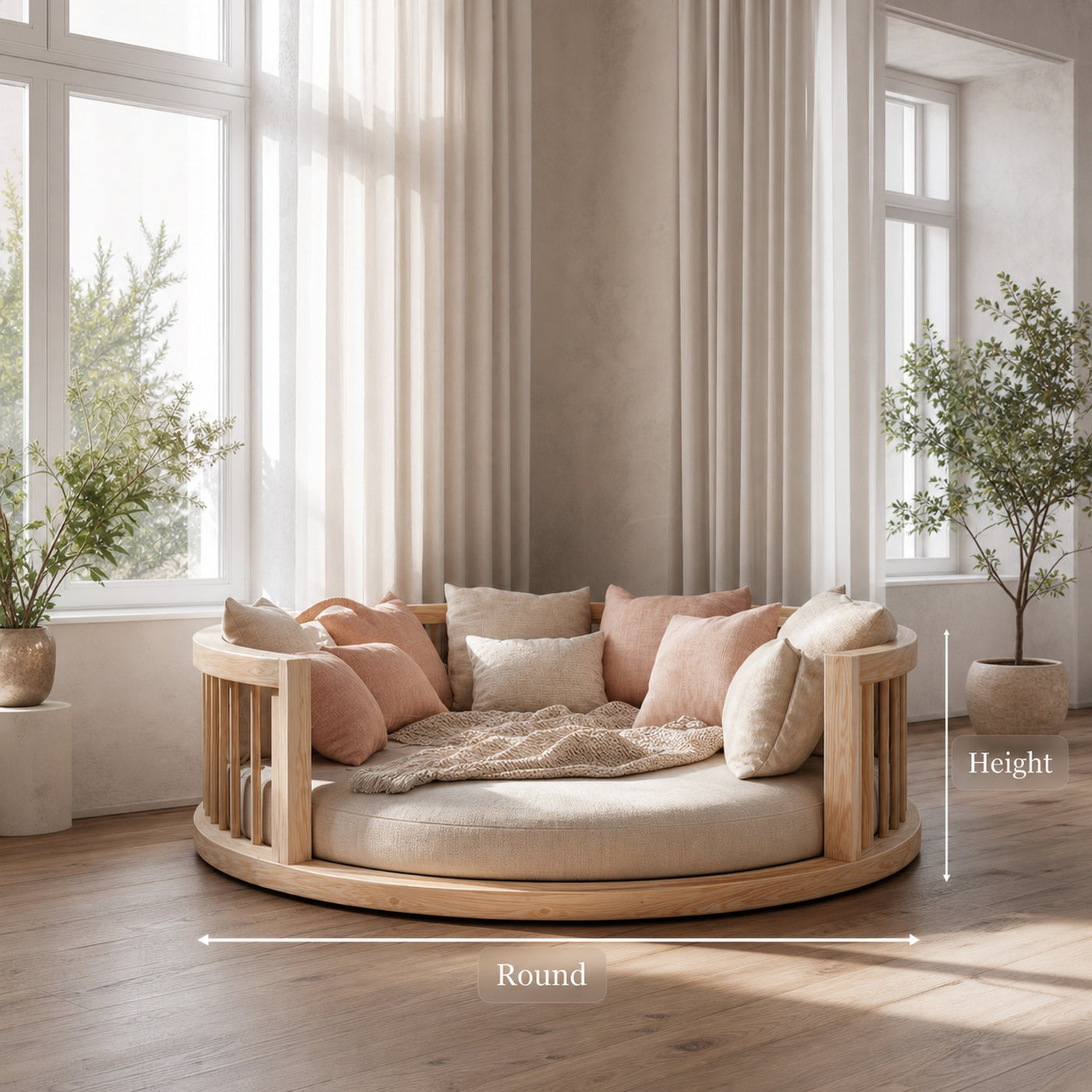 Mid Century Nursery Round Daybed Bedroom - product view 6