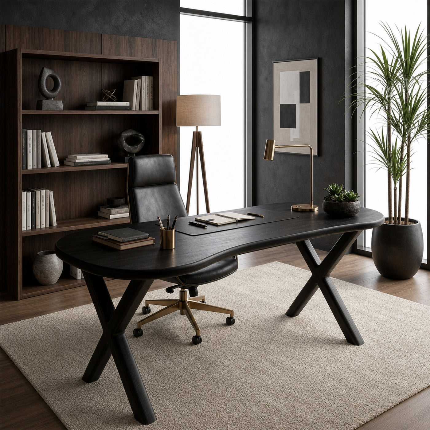 Mid Century Office Desk For Workspace - product view 7