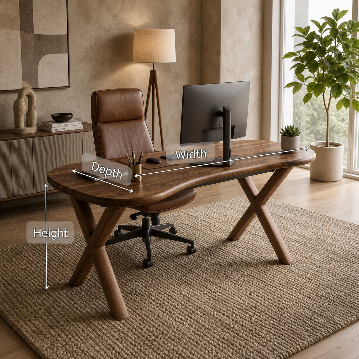 Mid Century Office Desk For Workspace - product view 8
