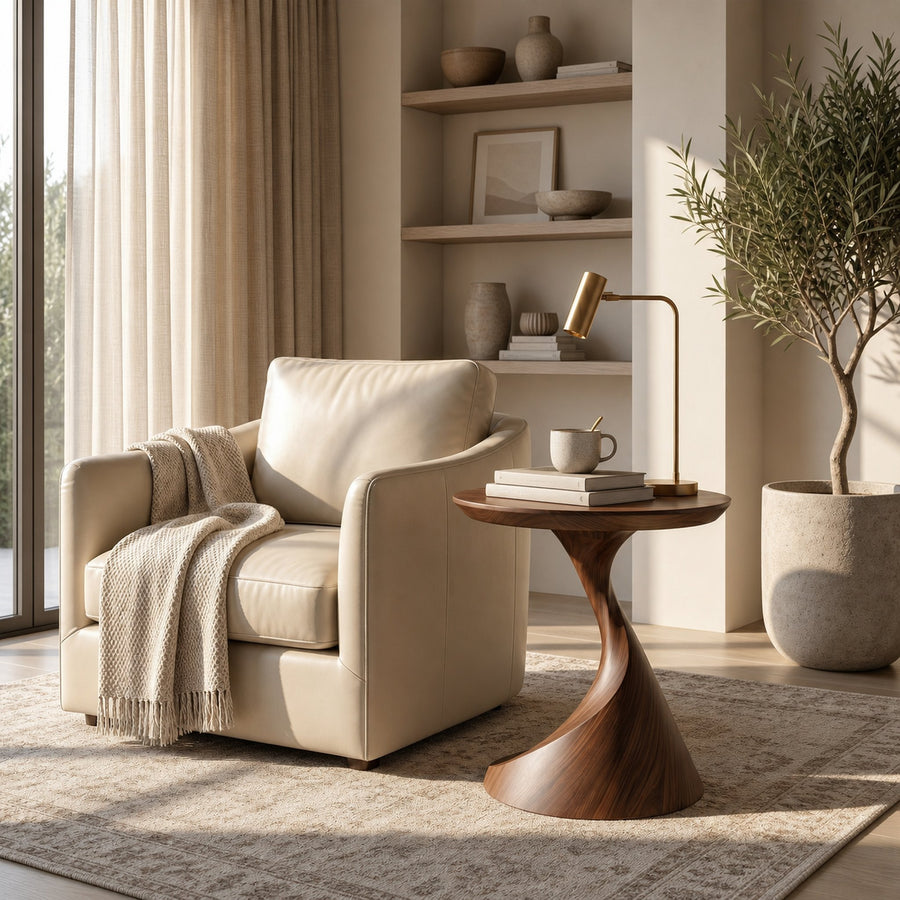 Mid Century Organic Side Table For Sunroom
