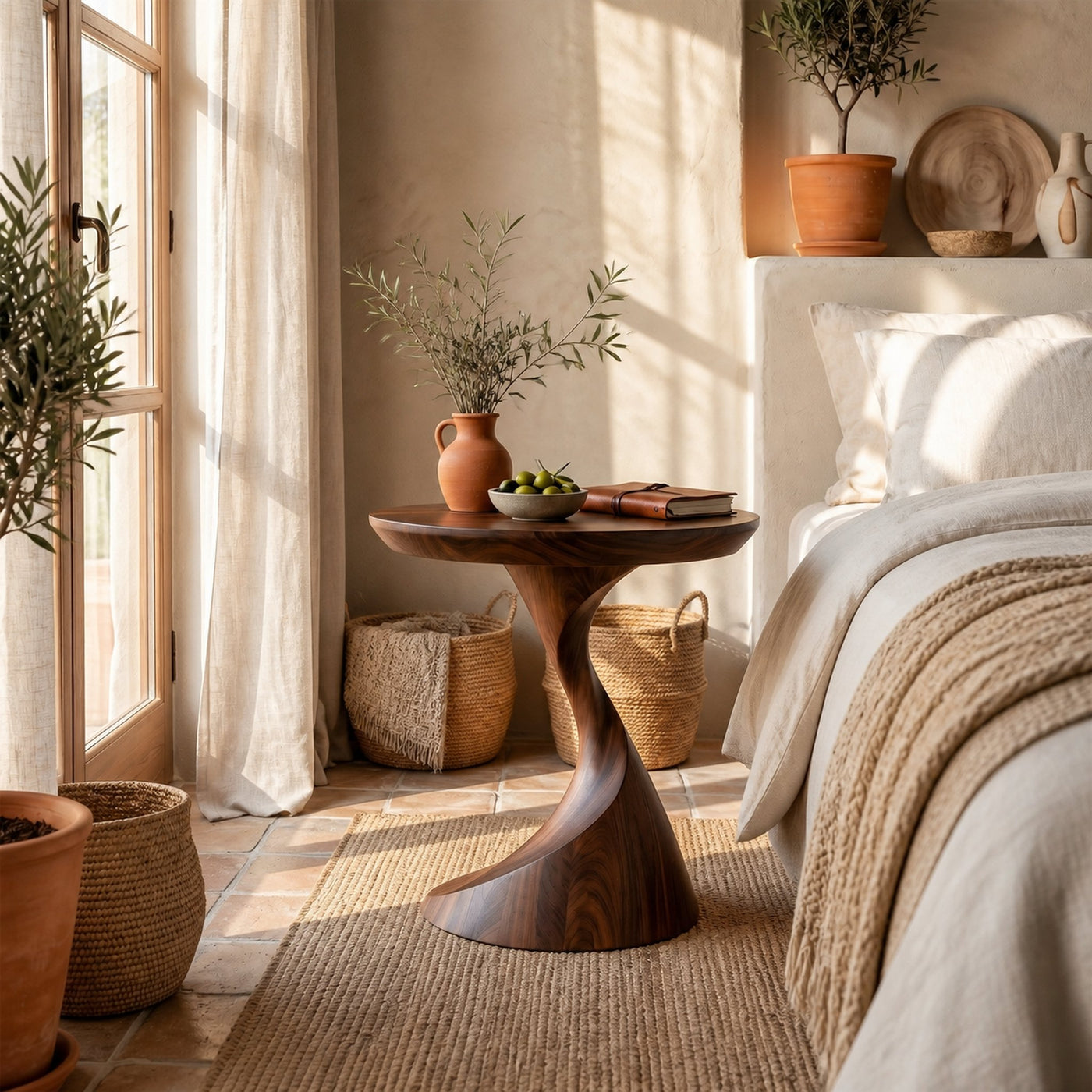 Mid Century Organic Side Table For Sunroom - product view 6