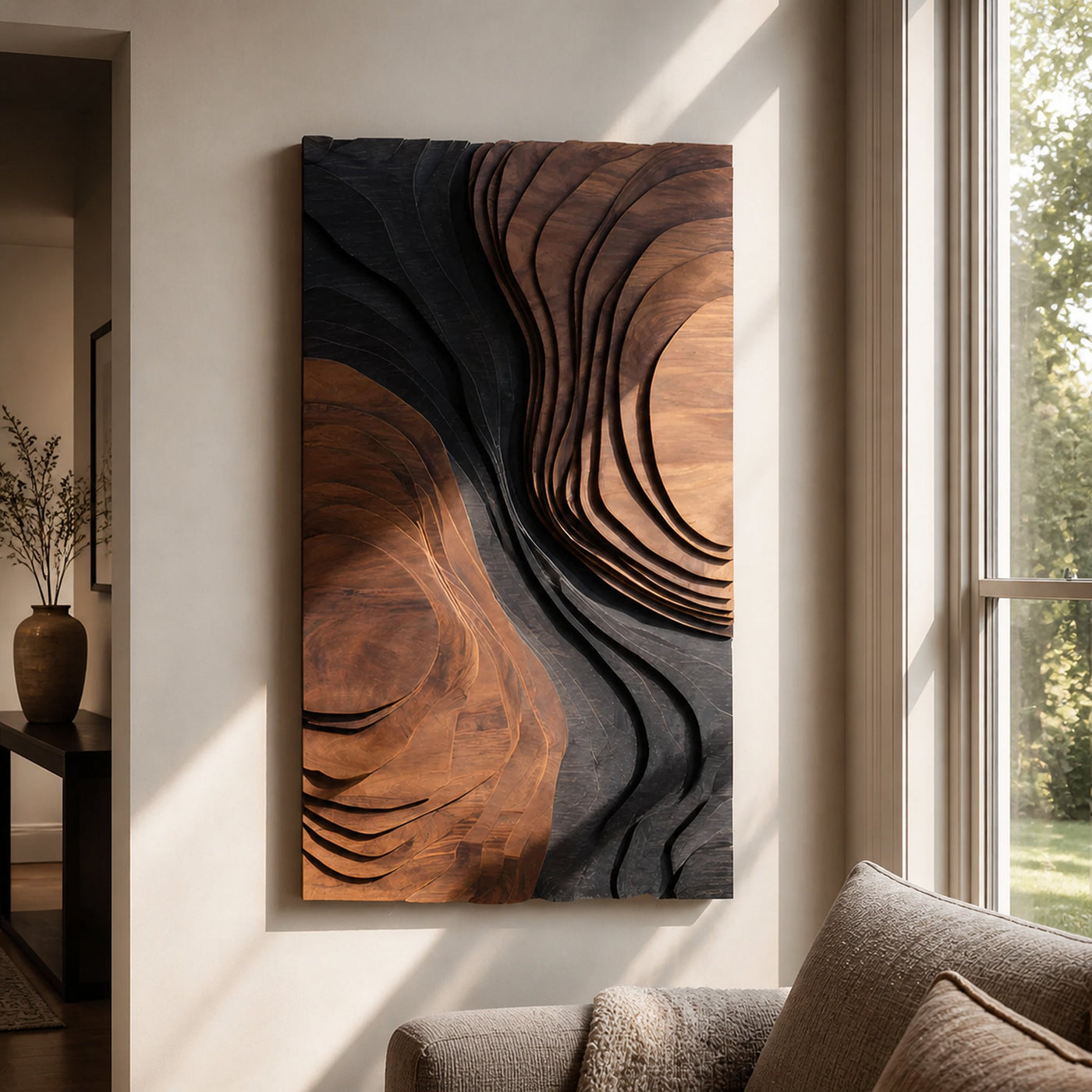 Mid Century Organic Wall Sculpture For Entry Space Decor