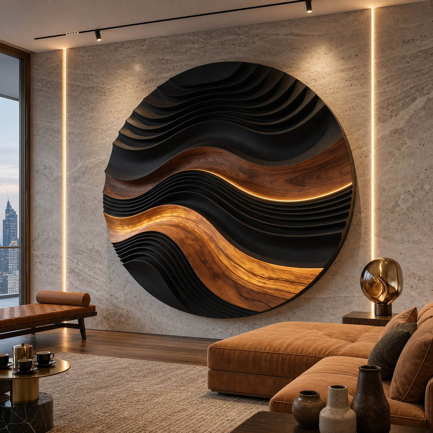 Mid Century Relief Wall Decor For Fireplace Wall Area