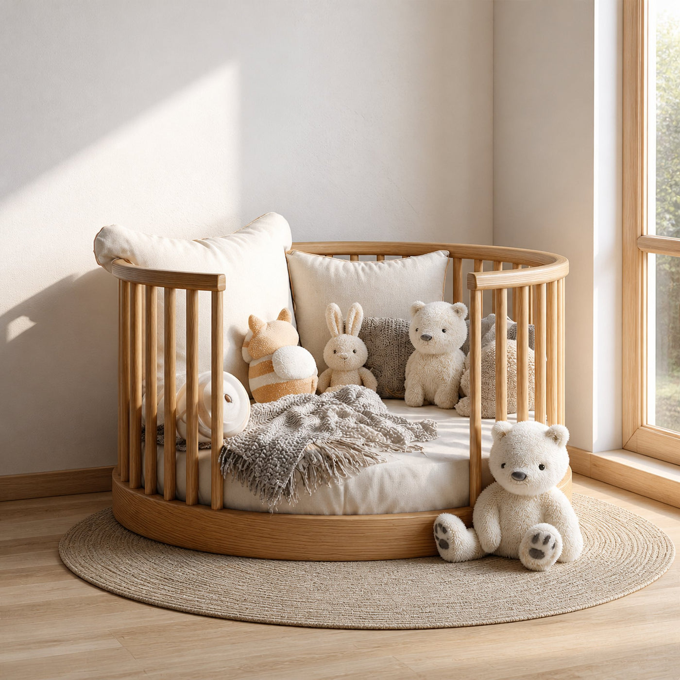 Mid Century Round Daybed Nursery Bedroom