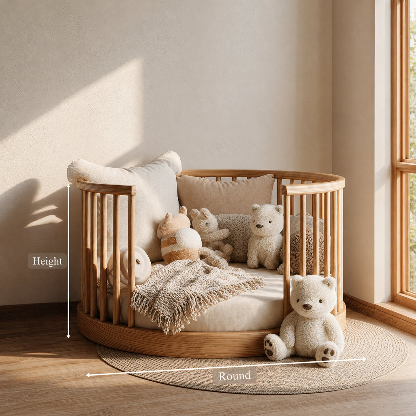 Mid Century Round Daybed Nursery Bedroom - product view 6