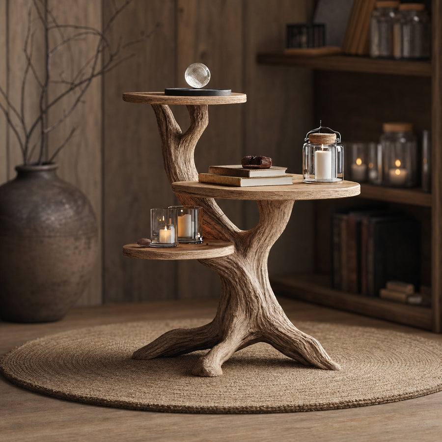 Mid Century Round End Table For Entryway Design Gothic Halloween Decor