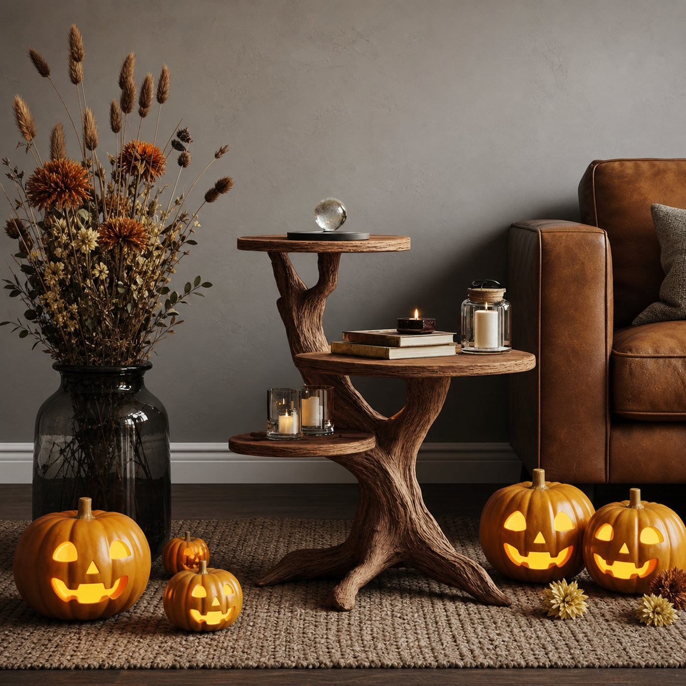 Mid Century Round End Table For Entryway Design Gothic Halloween Decor - product view 6