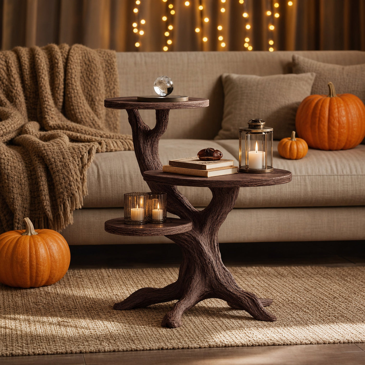 Mid Century Round End Table For Entryway Design Gothic Halloween Decor - product view 7