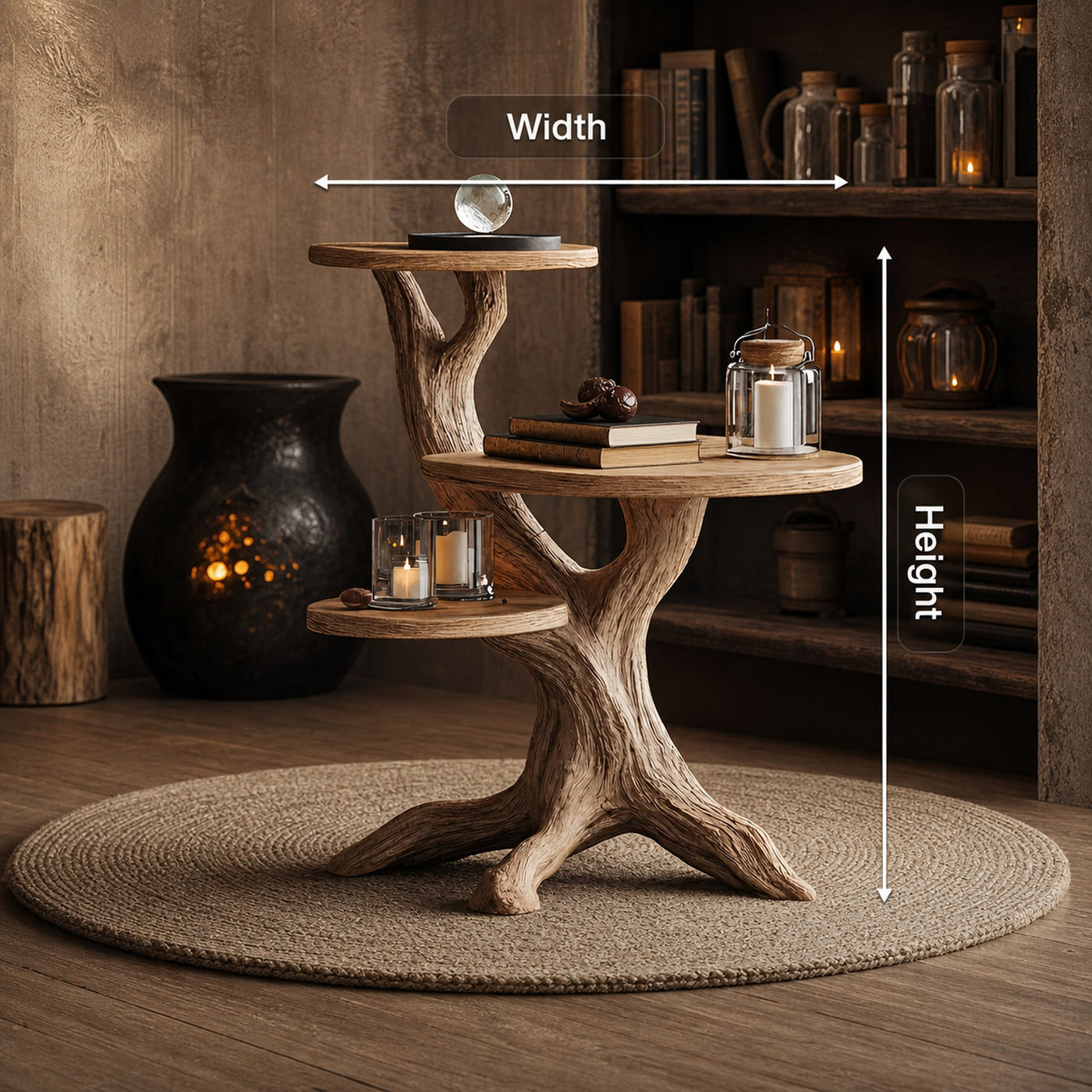 Mid Century Round End Table For Entryway Design Gothic Halloween Decor - product view 8