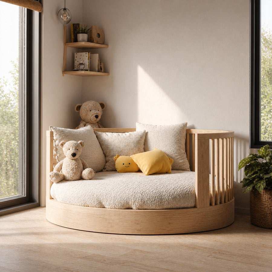 Mid Century Round Kids Bed Nursery Bedroom