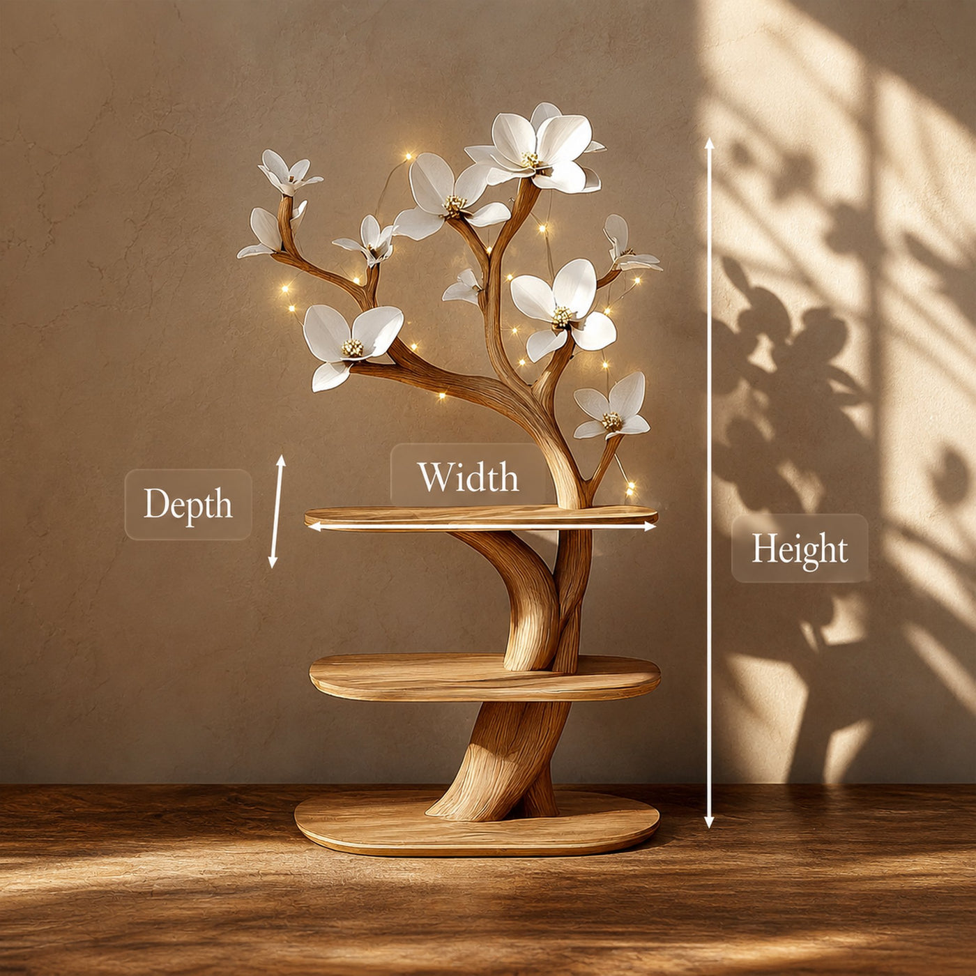 Mid Century Rustic Tree Nightstand Christmas Bedroom Decor - product view 8