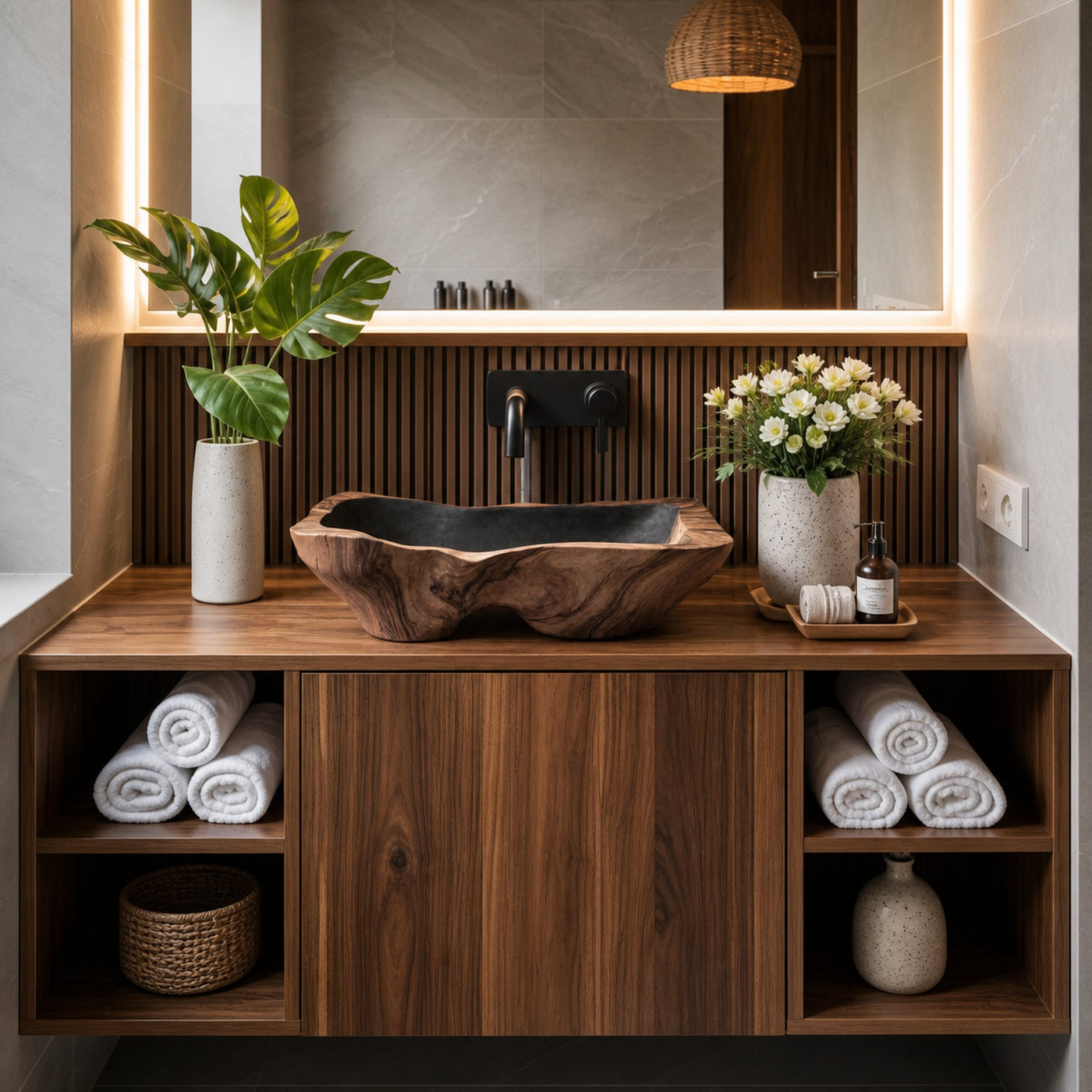 Mid Century Rustic Wooden Vessel Sink For Bathroom Ideas - product view 7