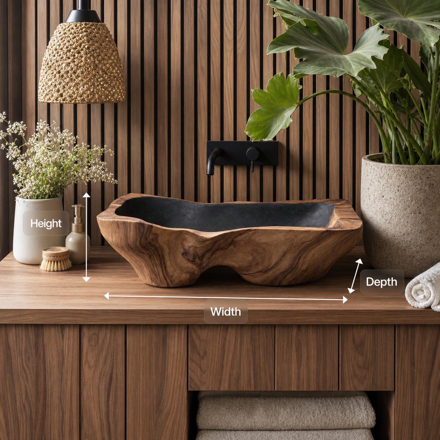 Mid Century Rustic Wooden Vessel Sink For Bathroom Ideas - product view 8