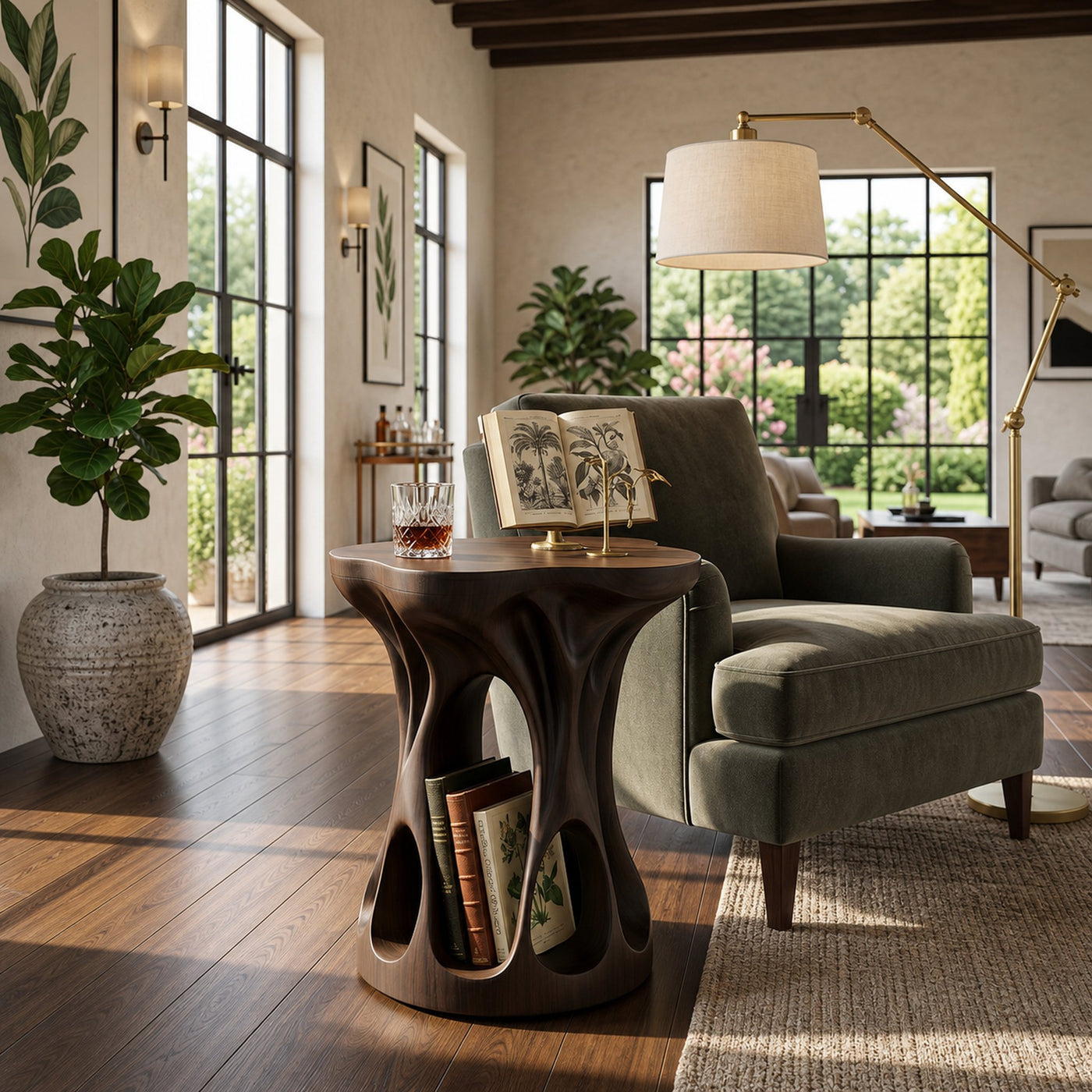 Mid Century Sculptural Accent Table For Living Room - product view 7