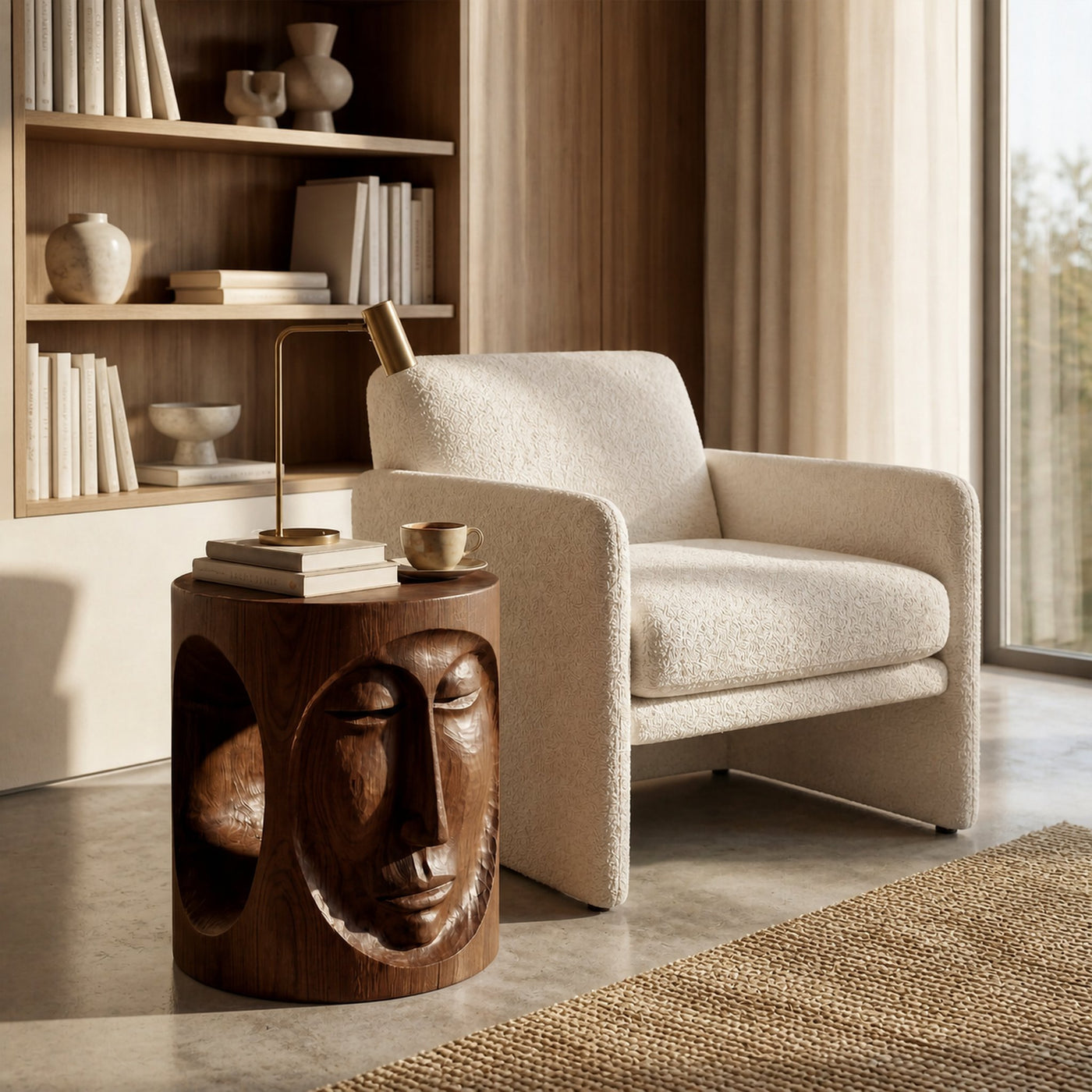 Mid Century Sculptural End Table For Bedroom - product view 6