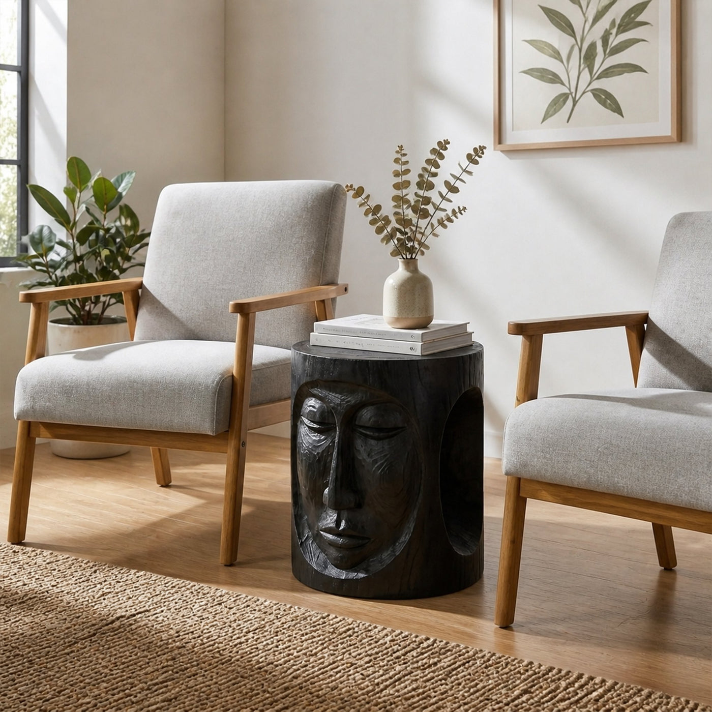 Mid Century Sculptural End Table For Bedroom - product view 7